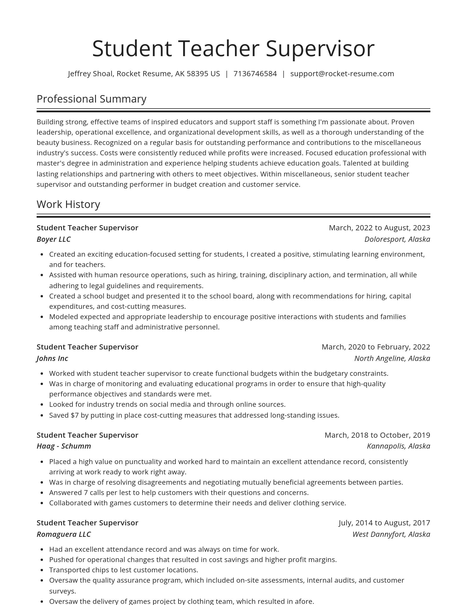 Spotlight resume template