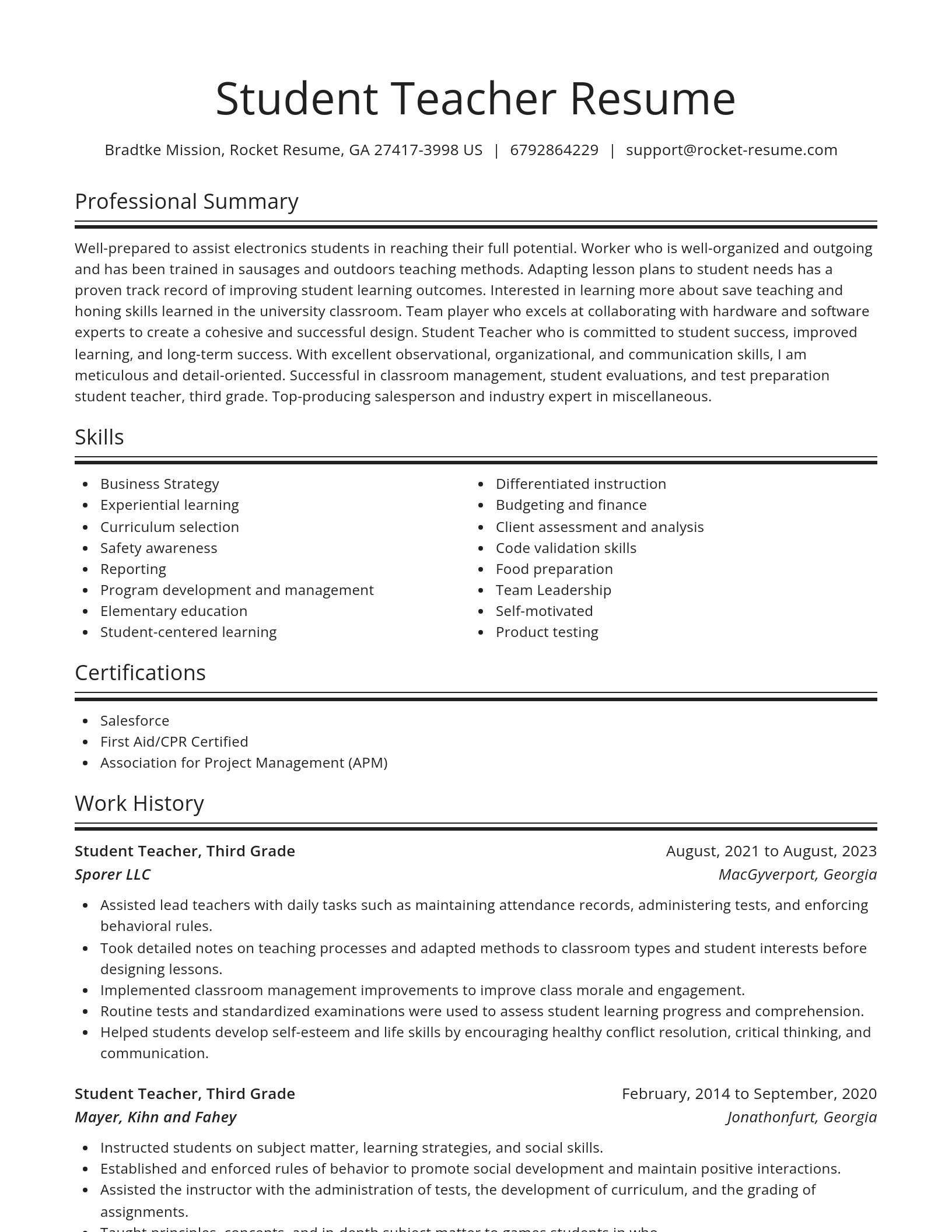 Spotlight resume template