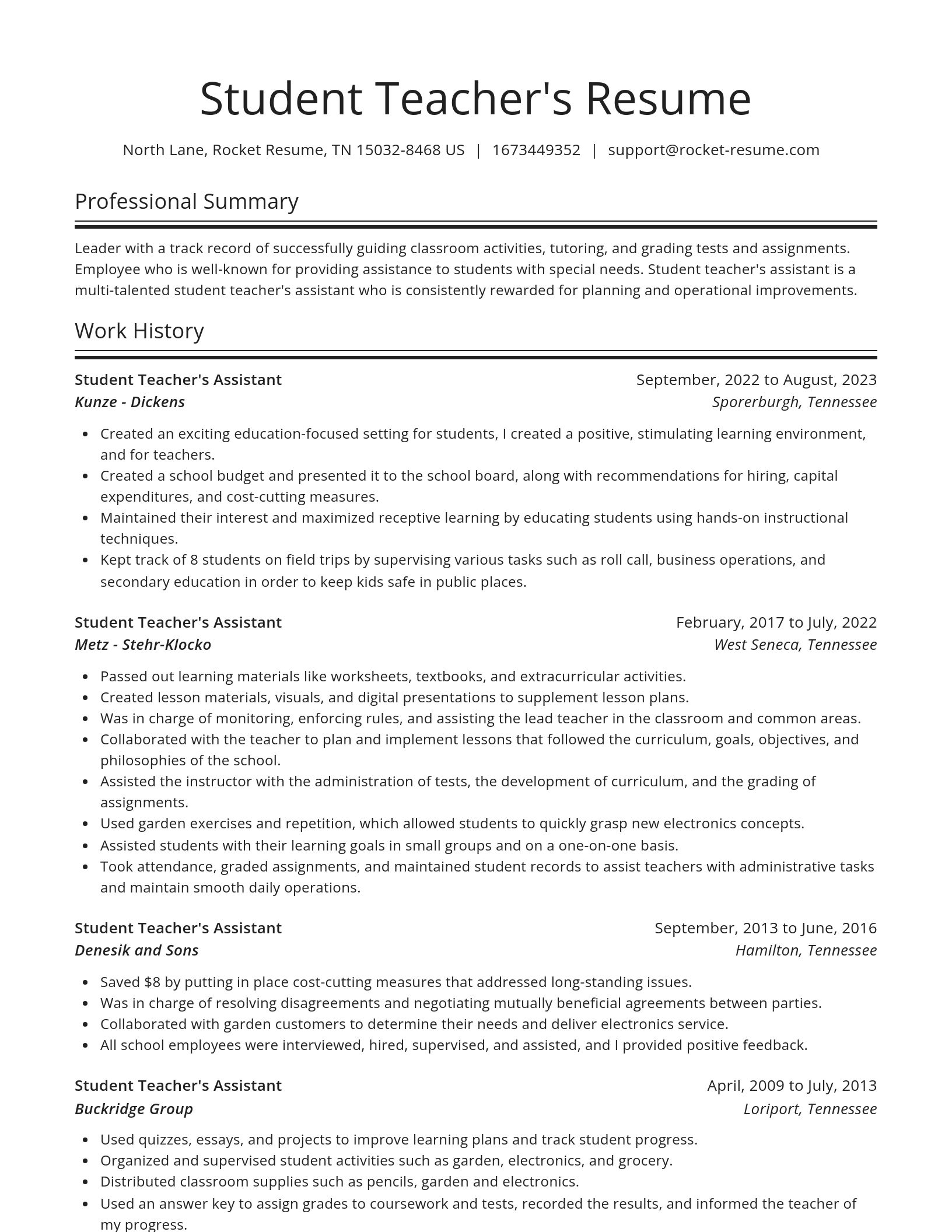 Spotlight resume template