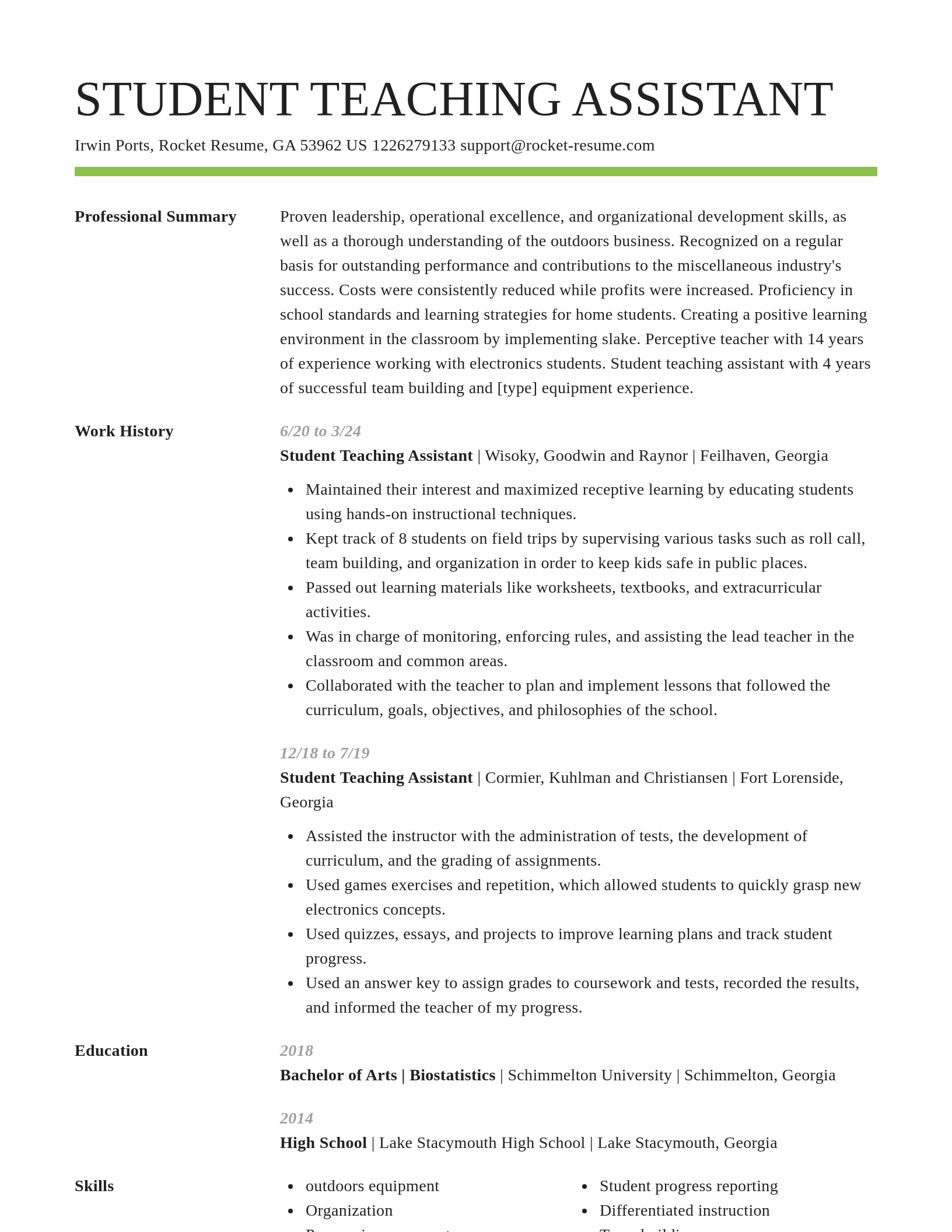 Smart resume template