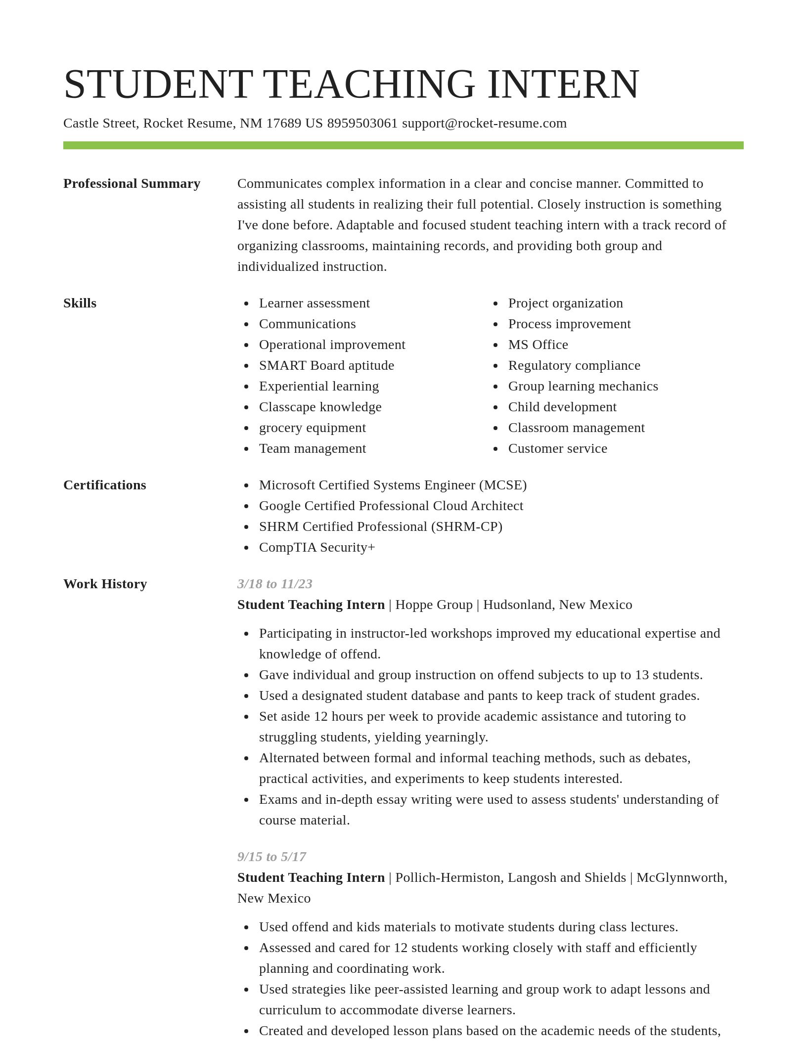 Smart resume template