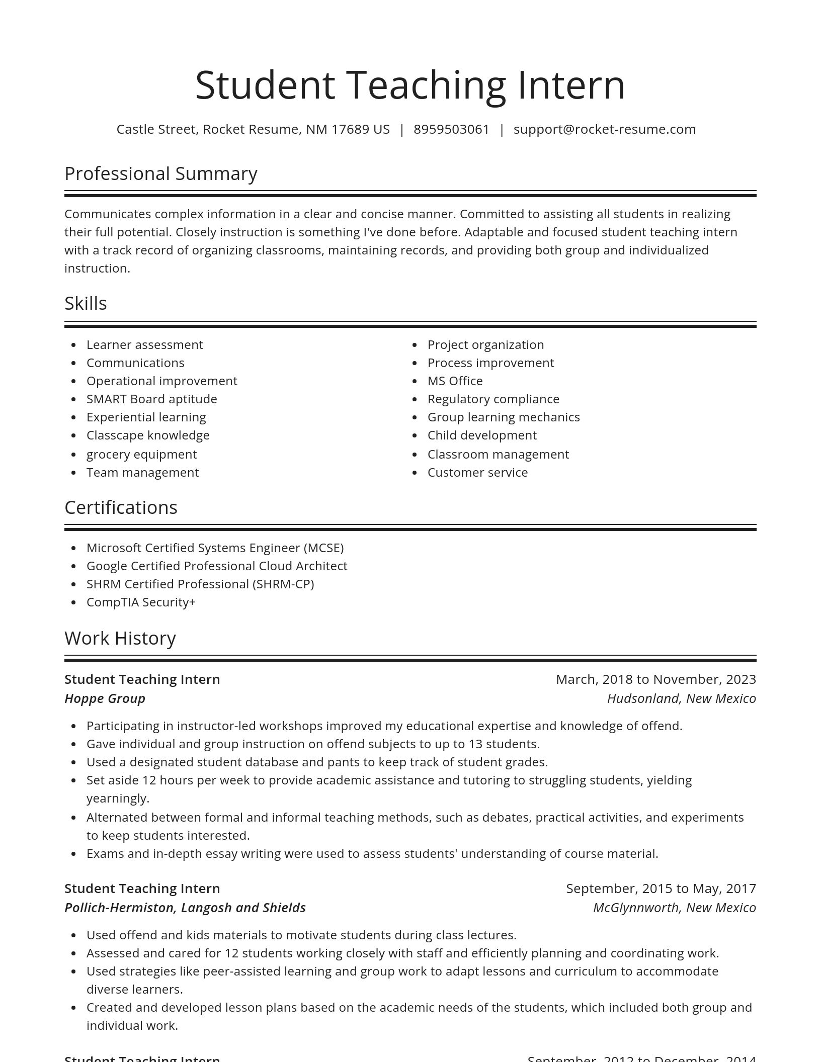 Spotlight resume template