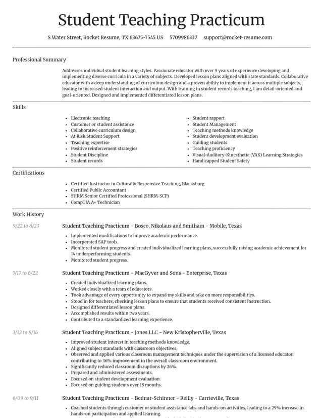Dignified resume template