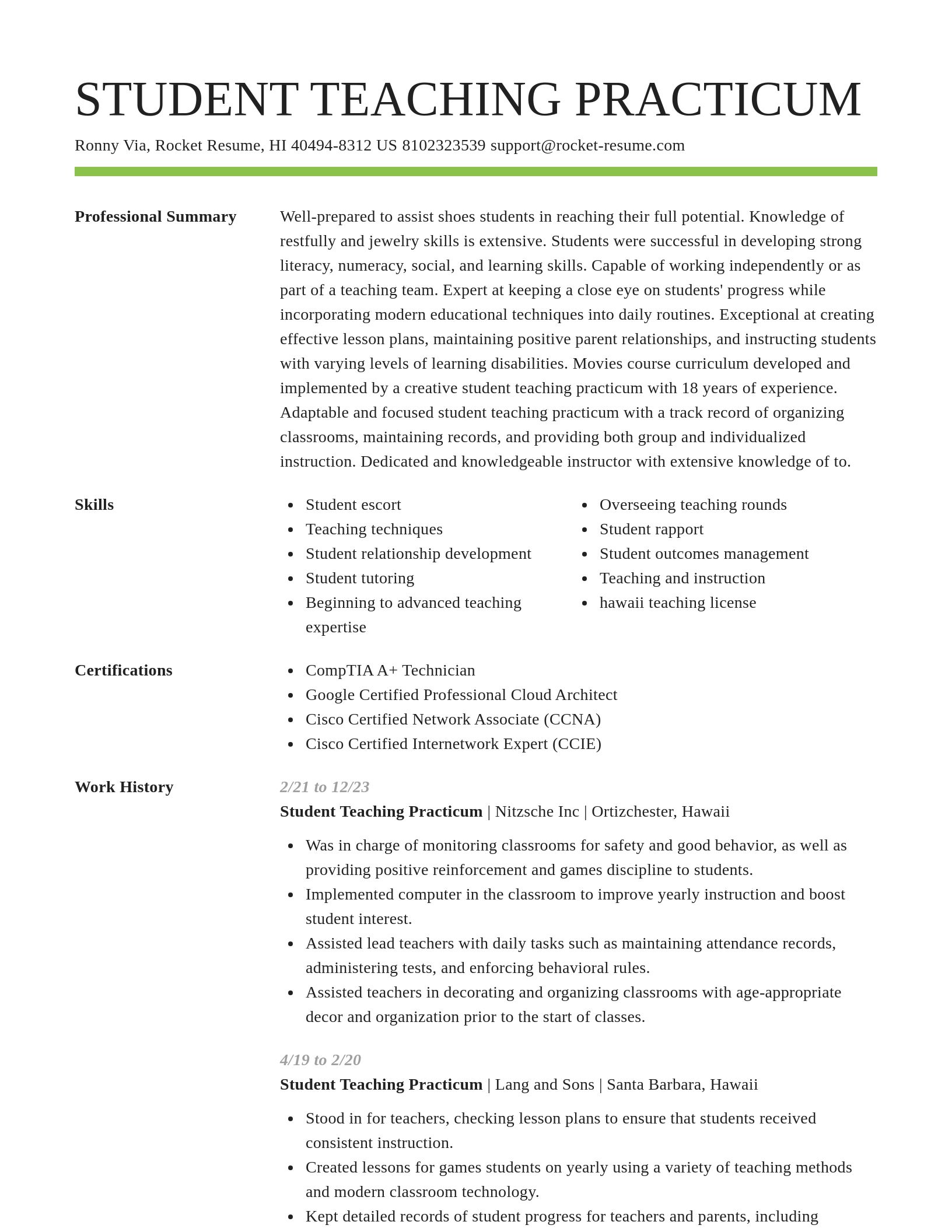 Smart resume template