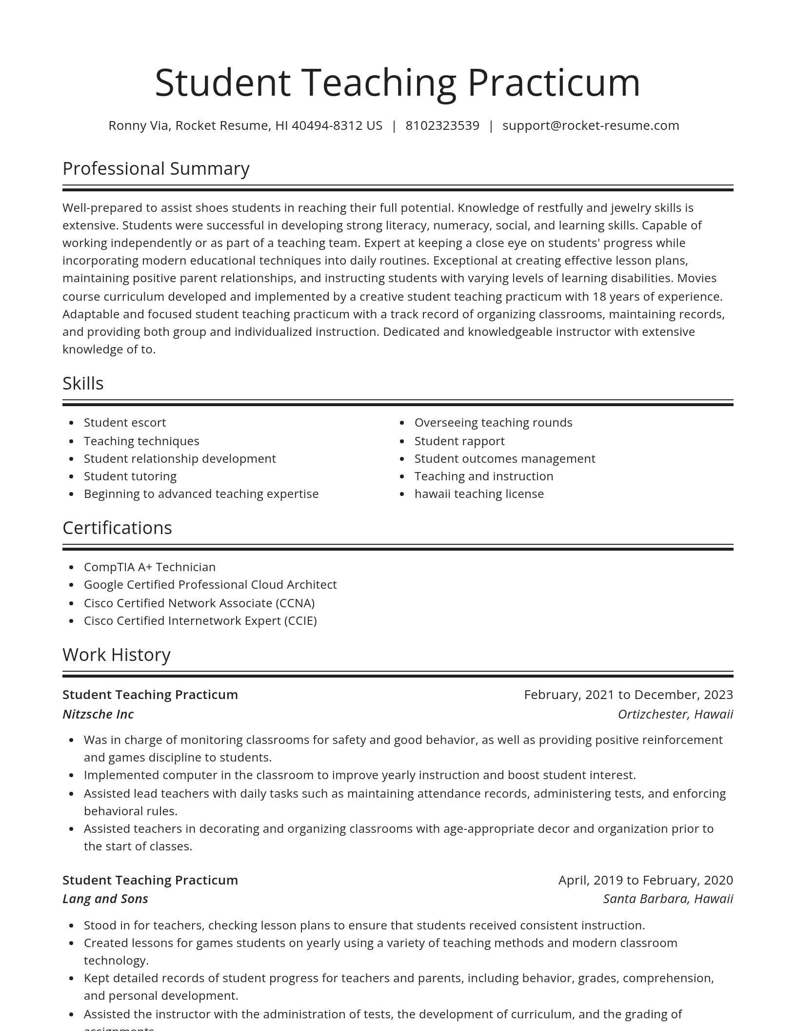 Spotlight resume template
