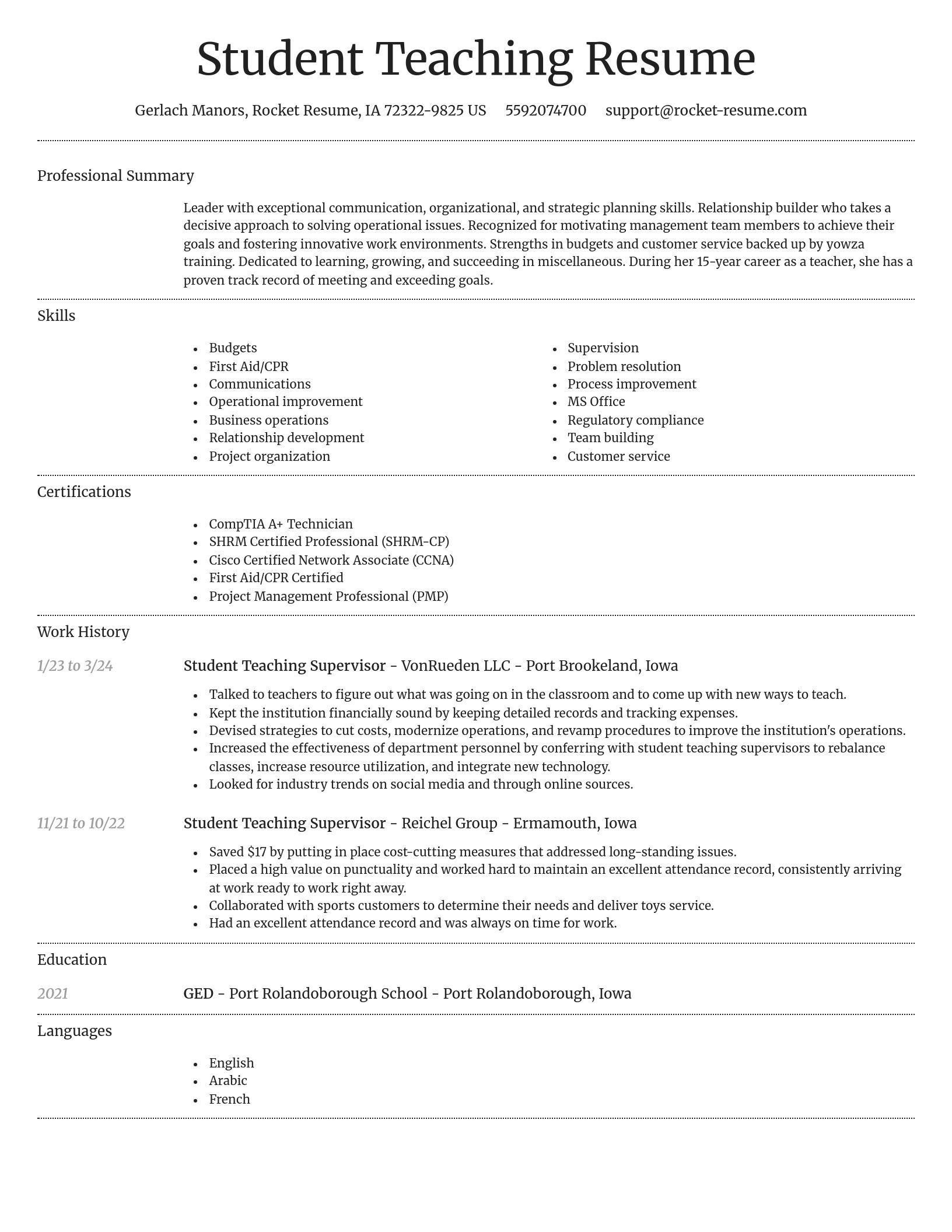Dignified resume template