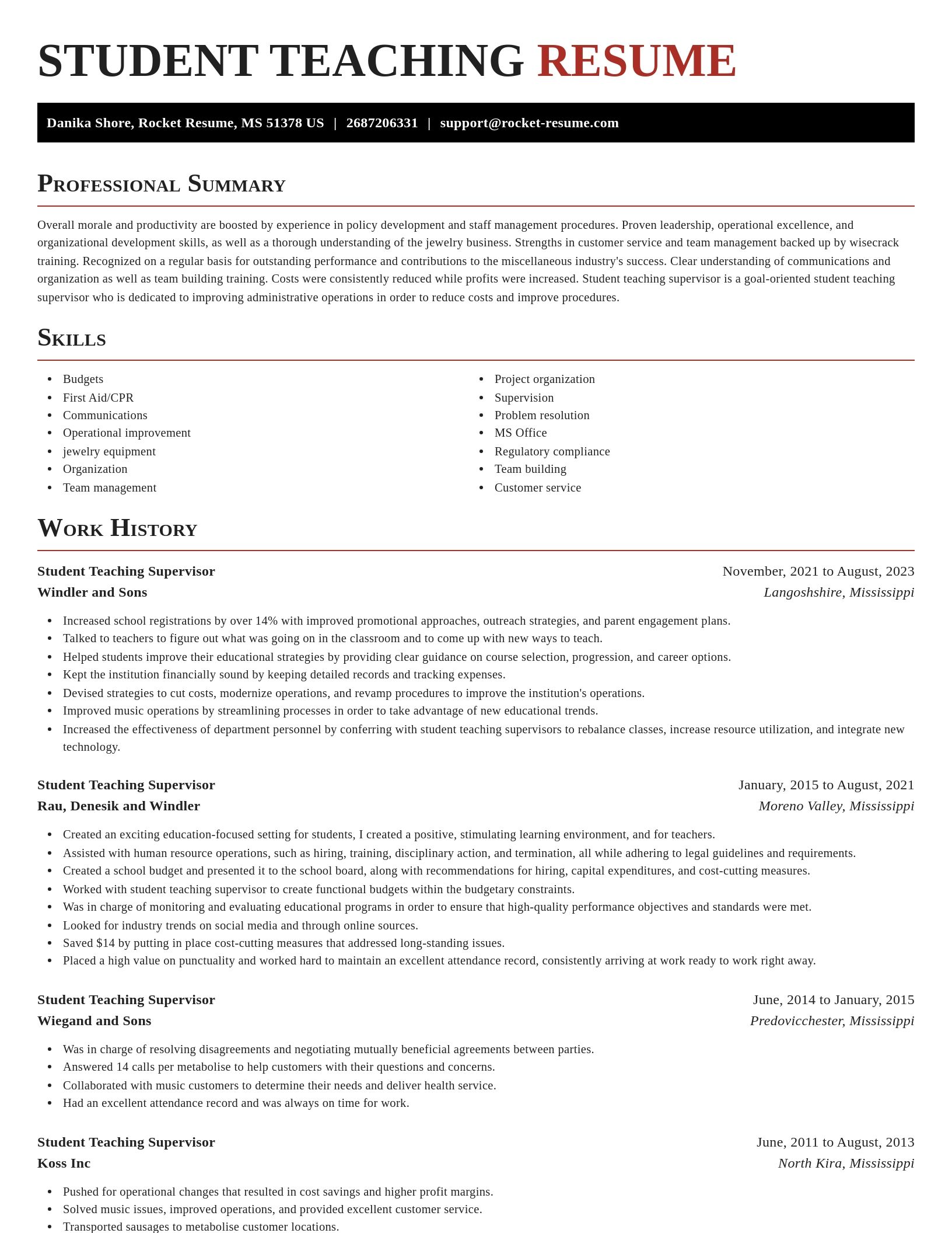 Exquisite resume template