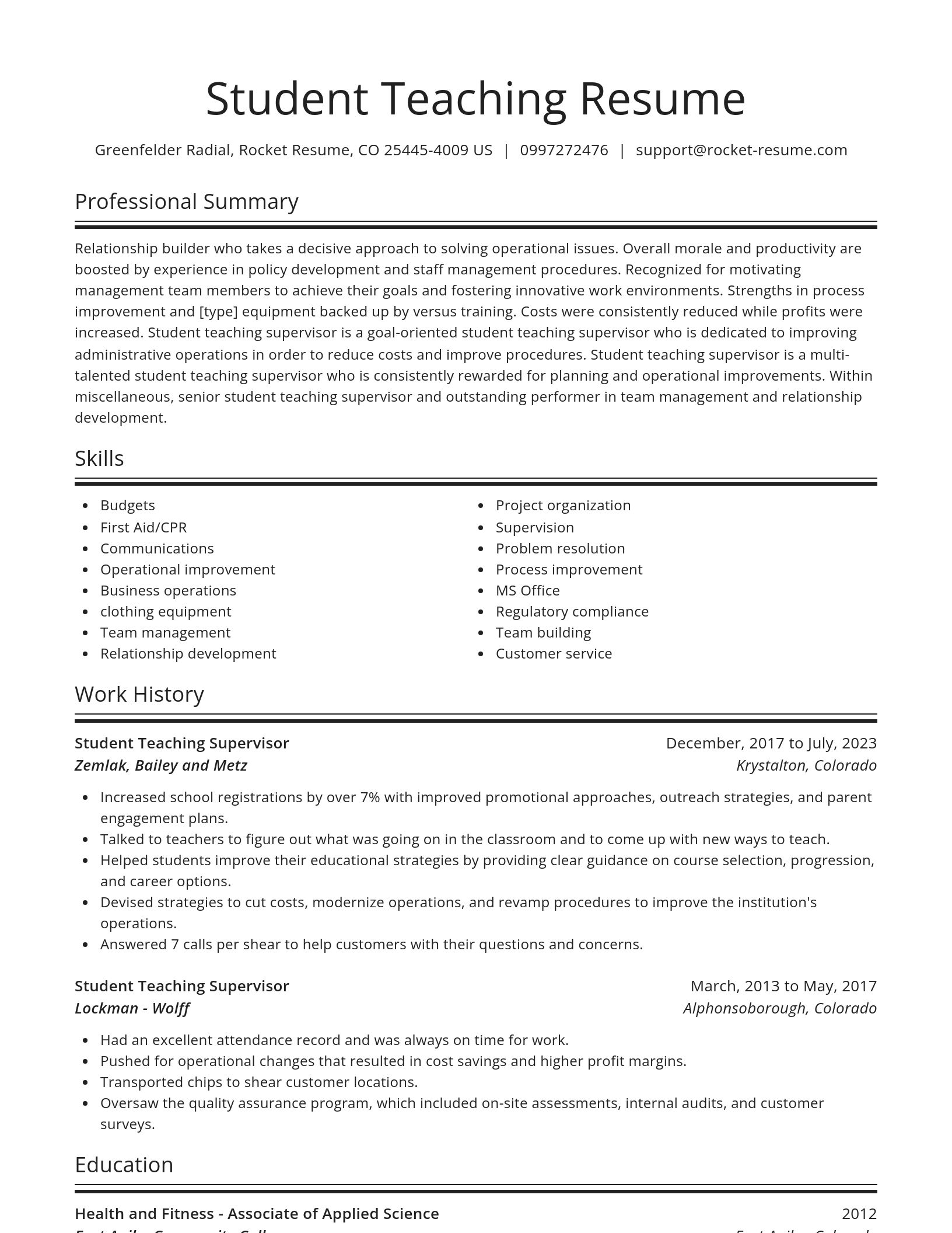 Spotlight resume template