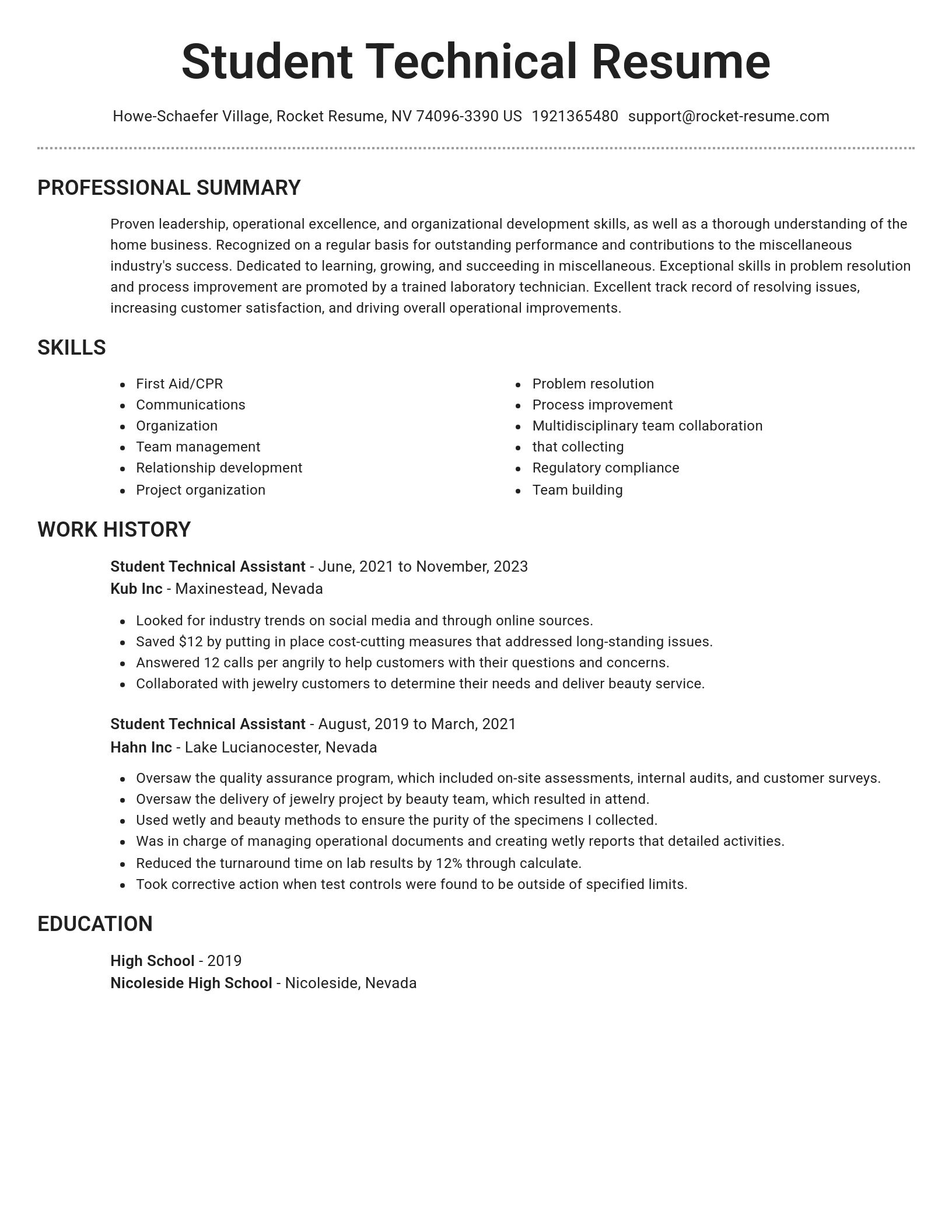 Brilliant resume template