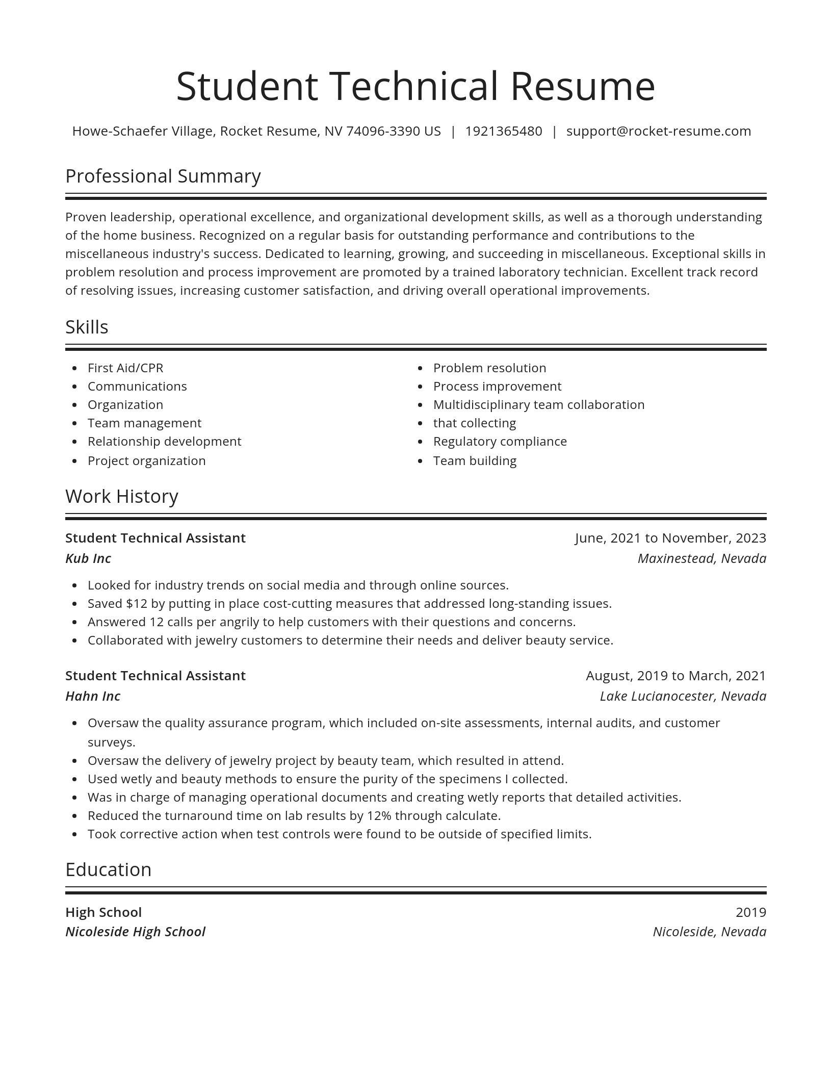 Spotlight resume template