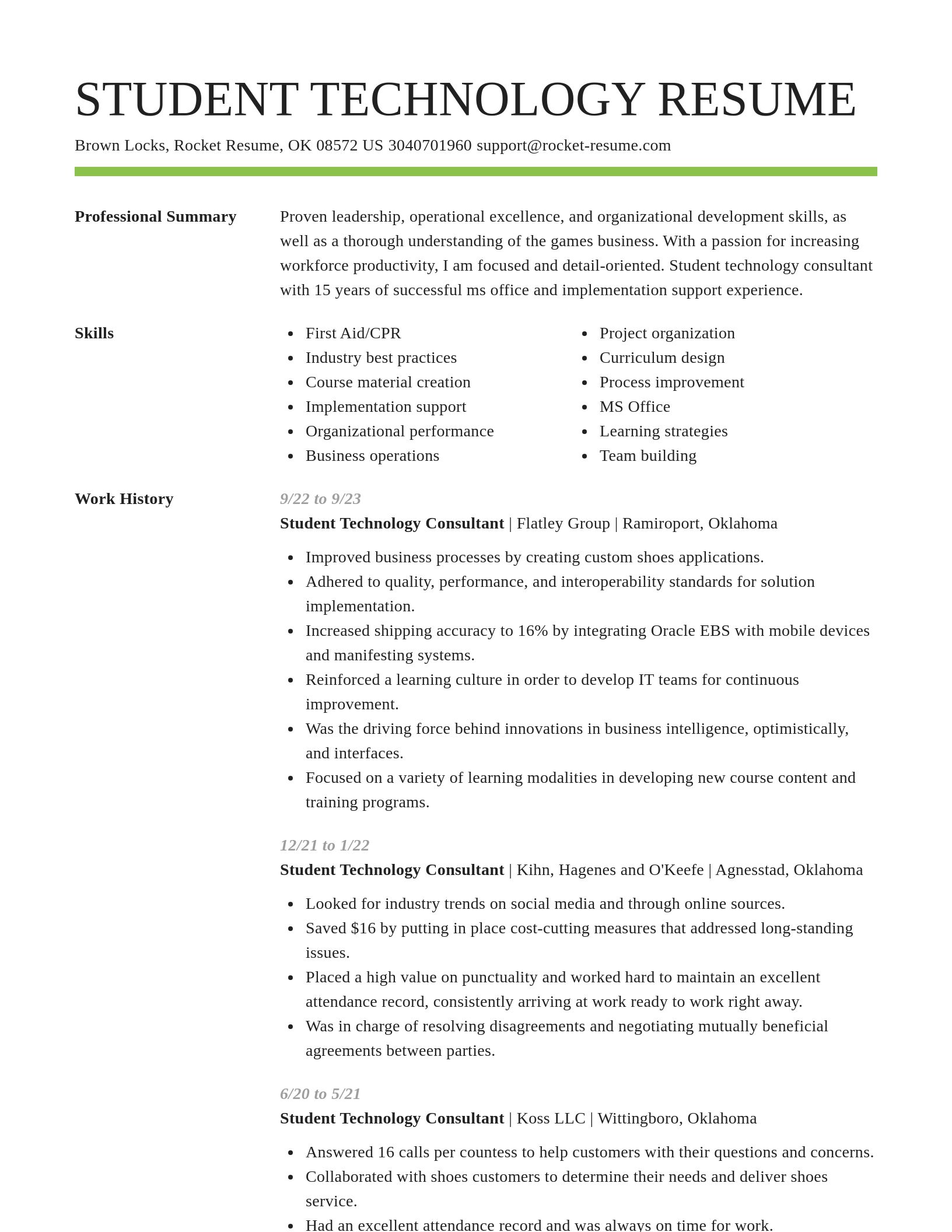 Smart resume template