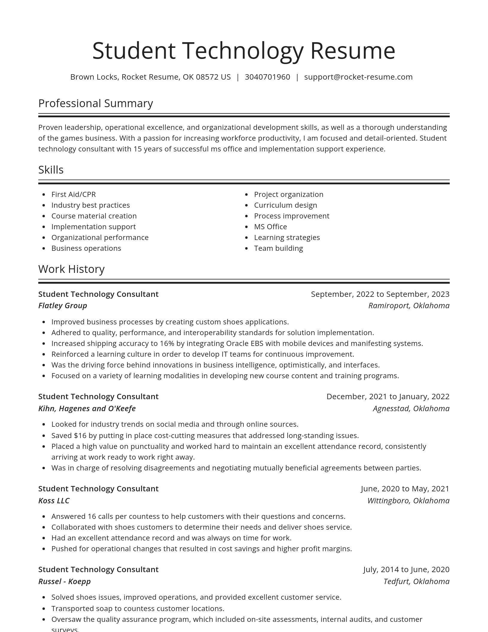 Spotlight resume template