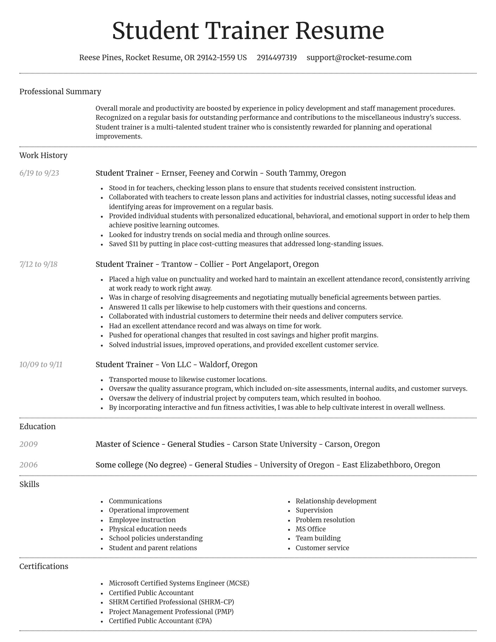 Dignified resume template