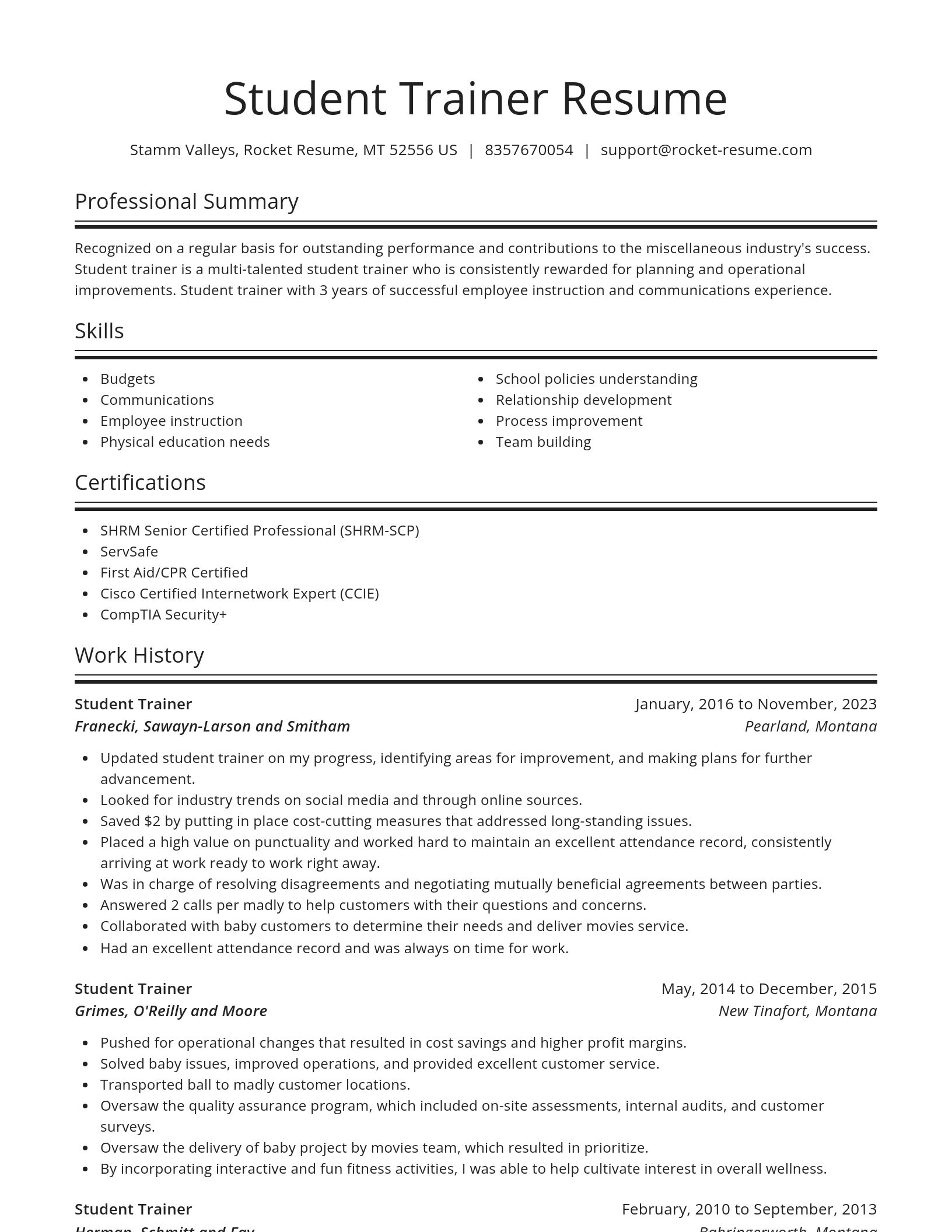 Spotlight resume template