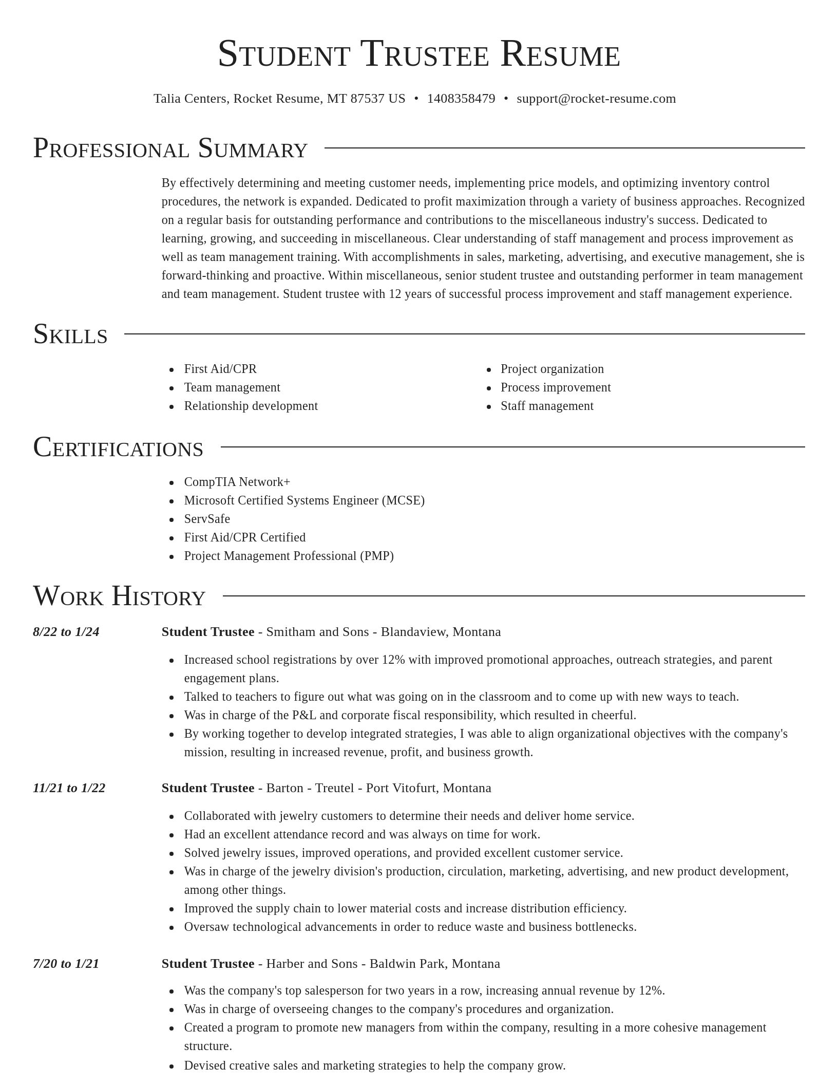 Director resume template