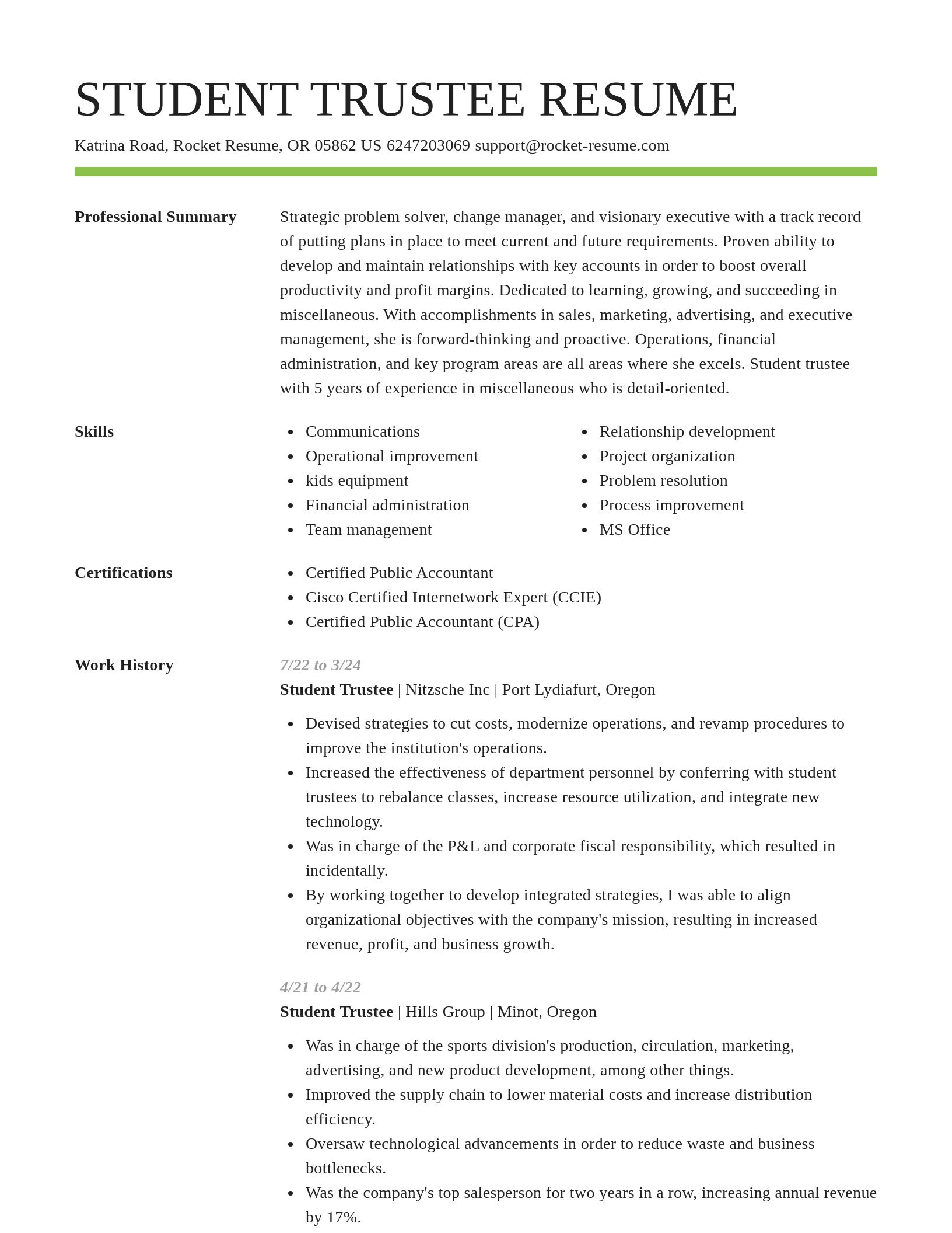 Smart resume template