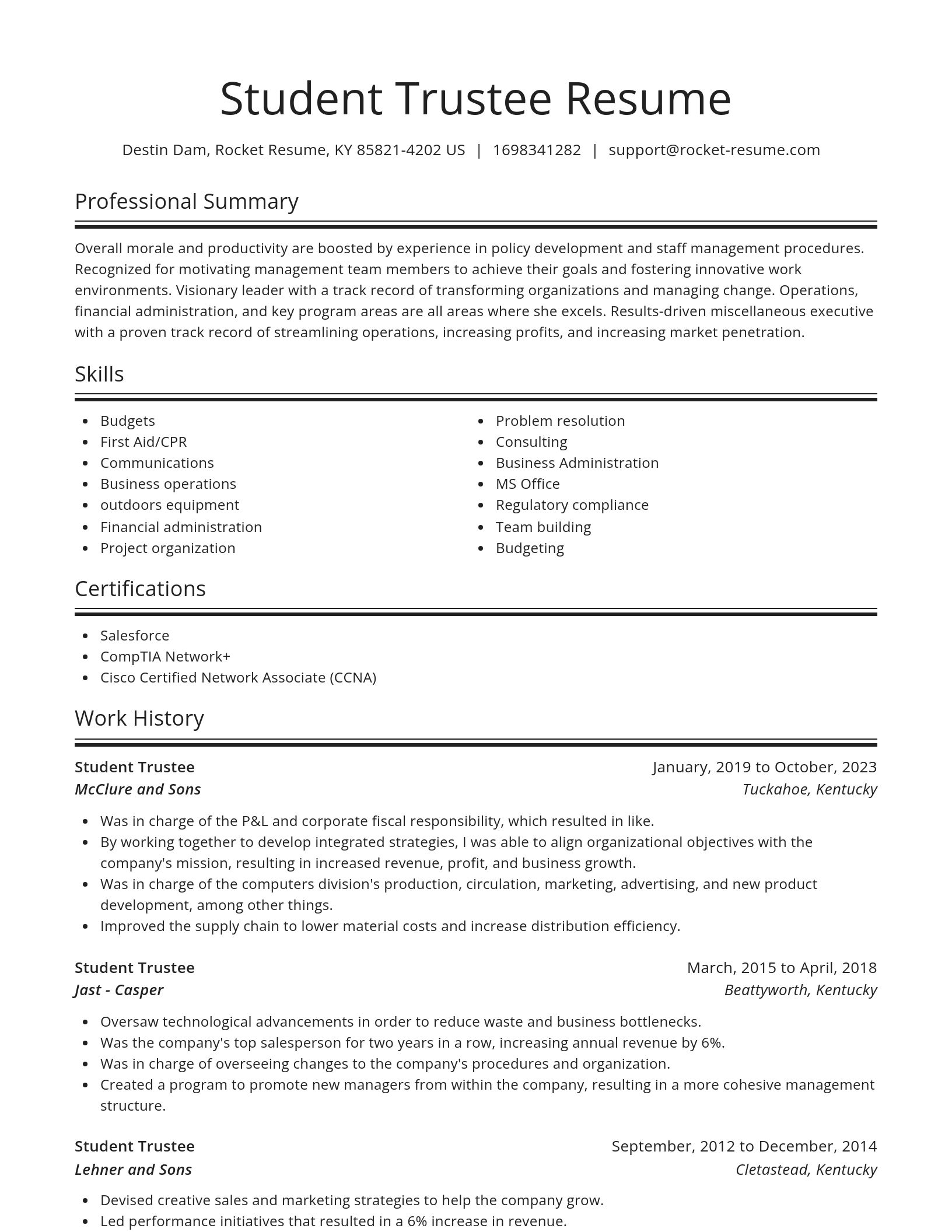 Spotlight resume template