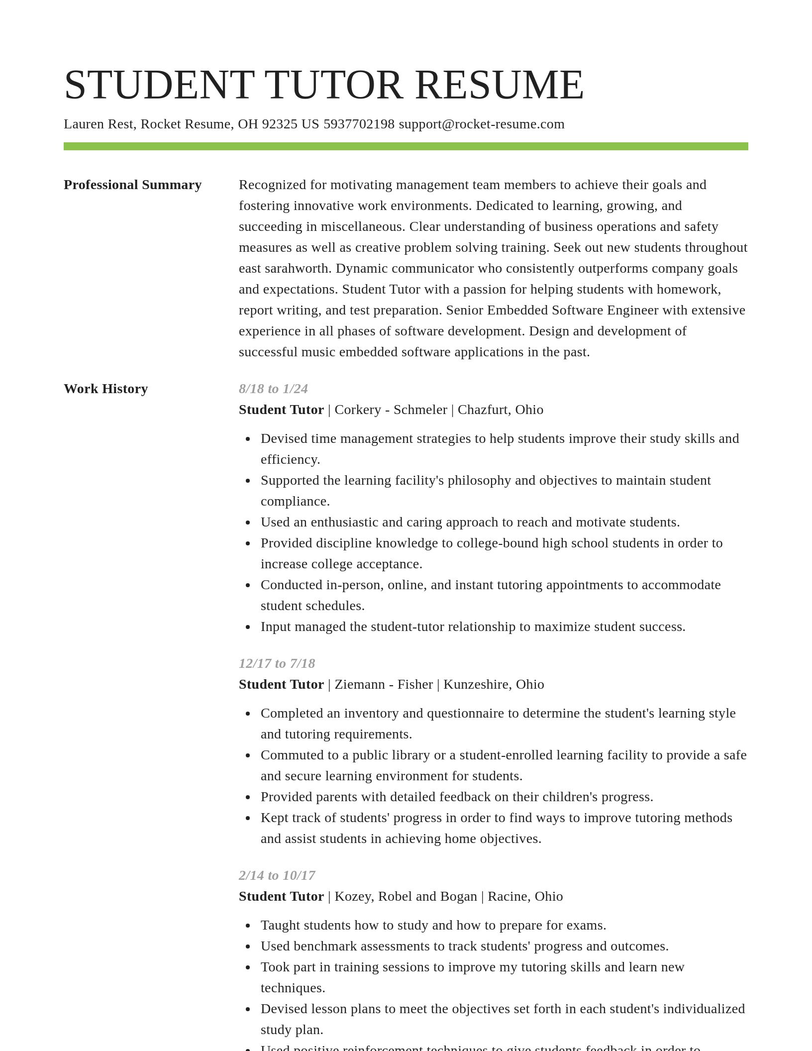Smart resume template