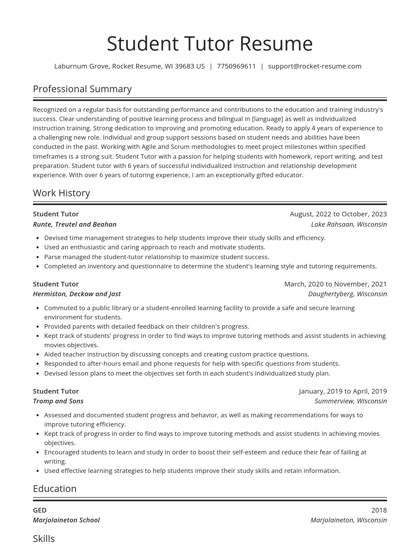 Spotlight resume template