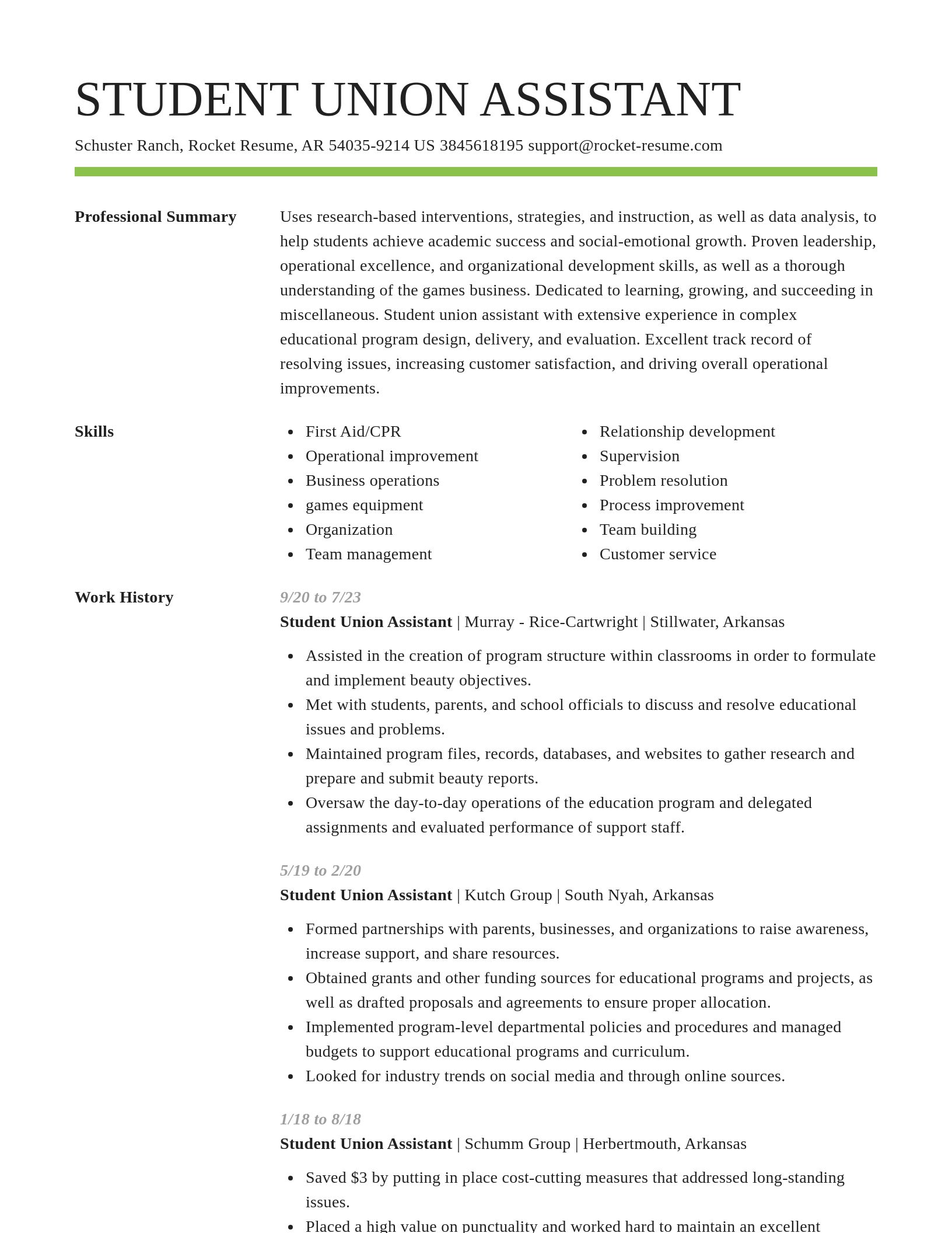 Smart resume template