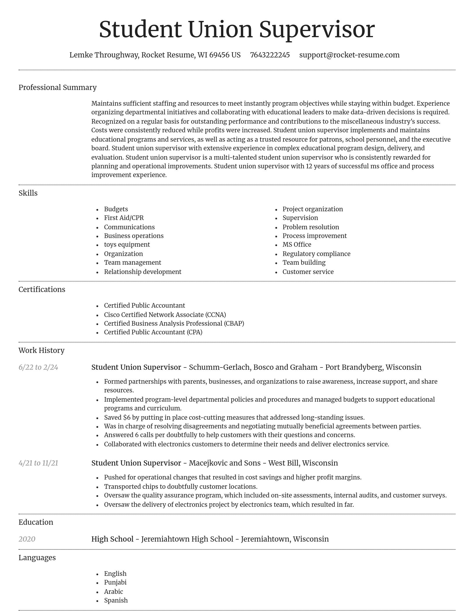 Dignified resume template