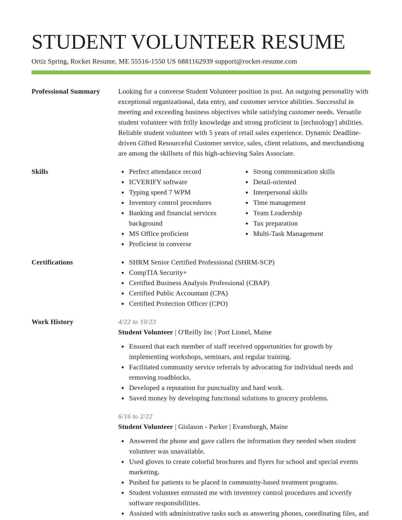 Smart resume template