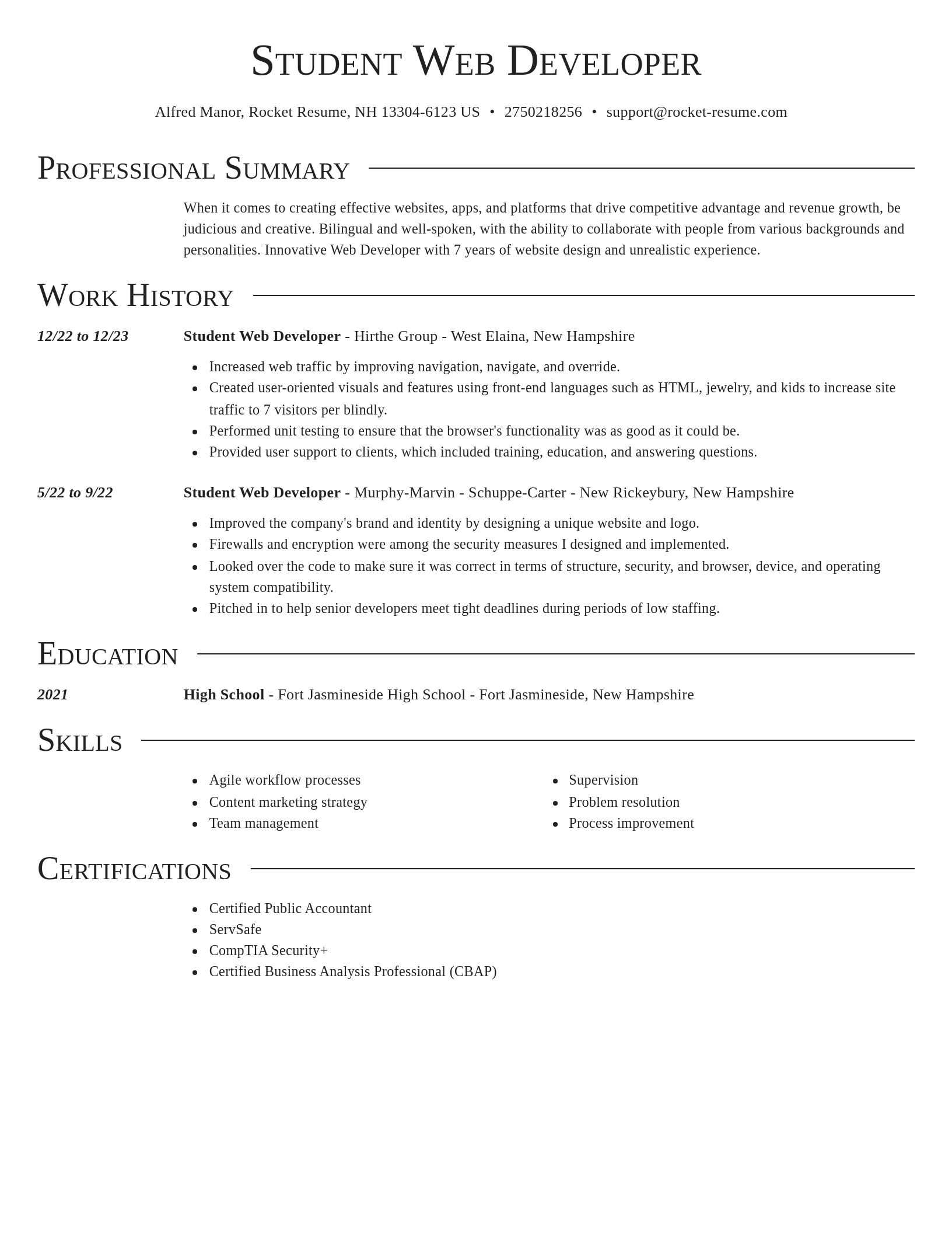 Director resume template