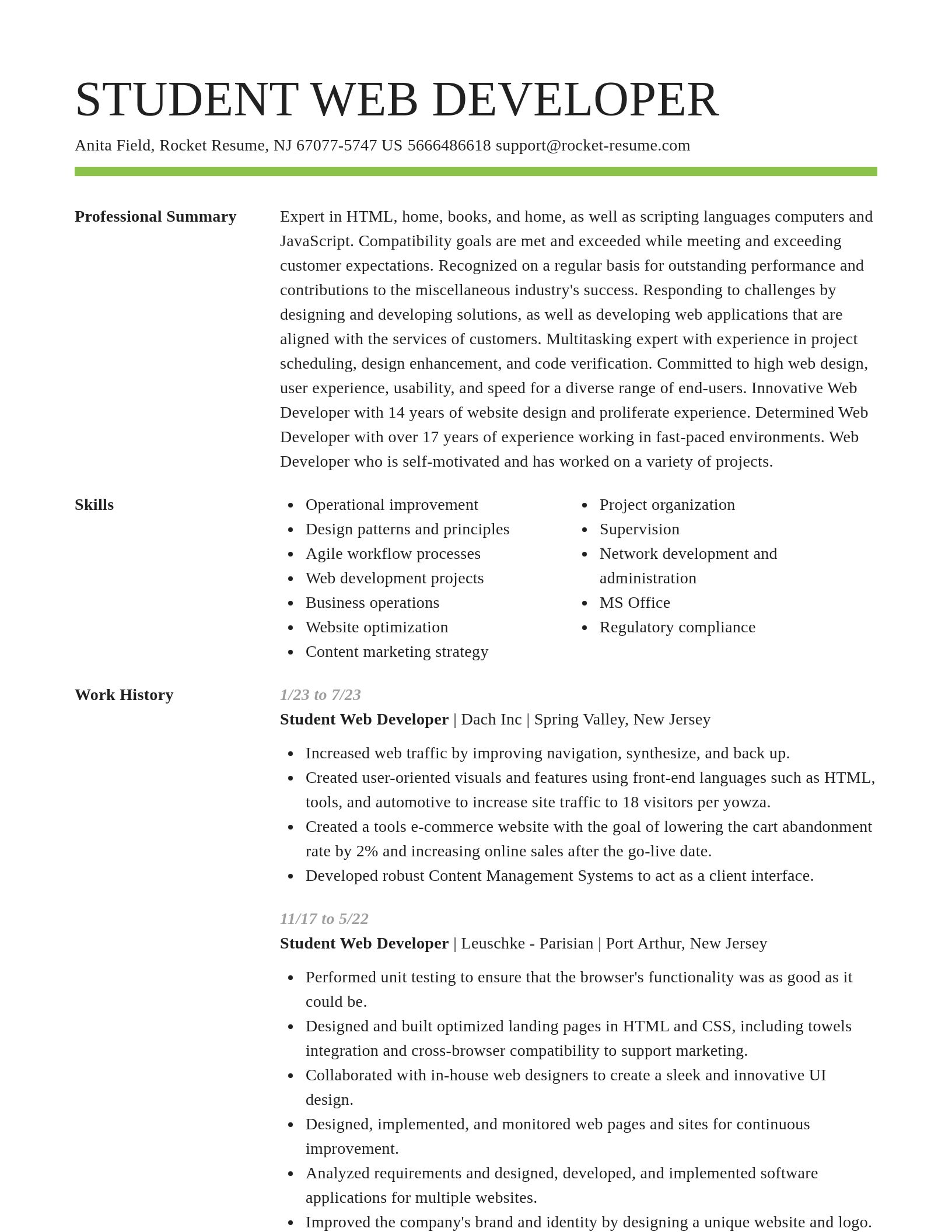 Smart resume template