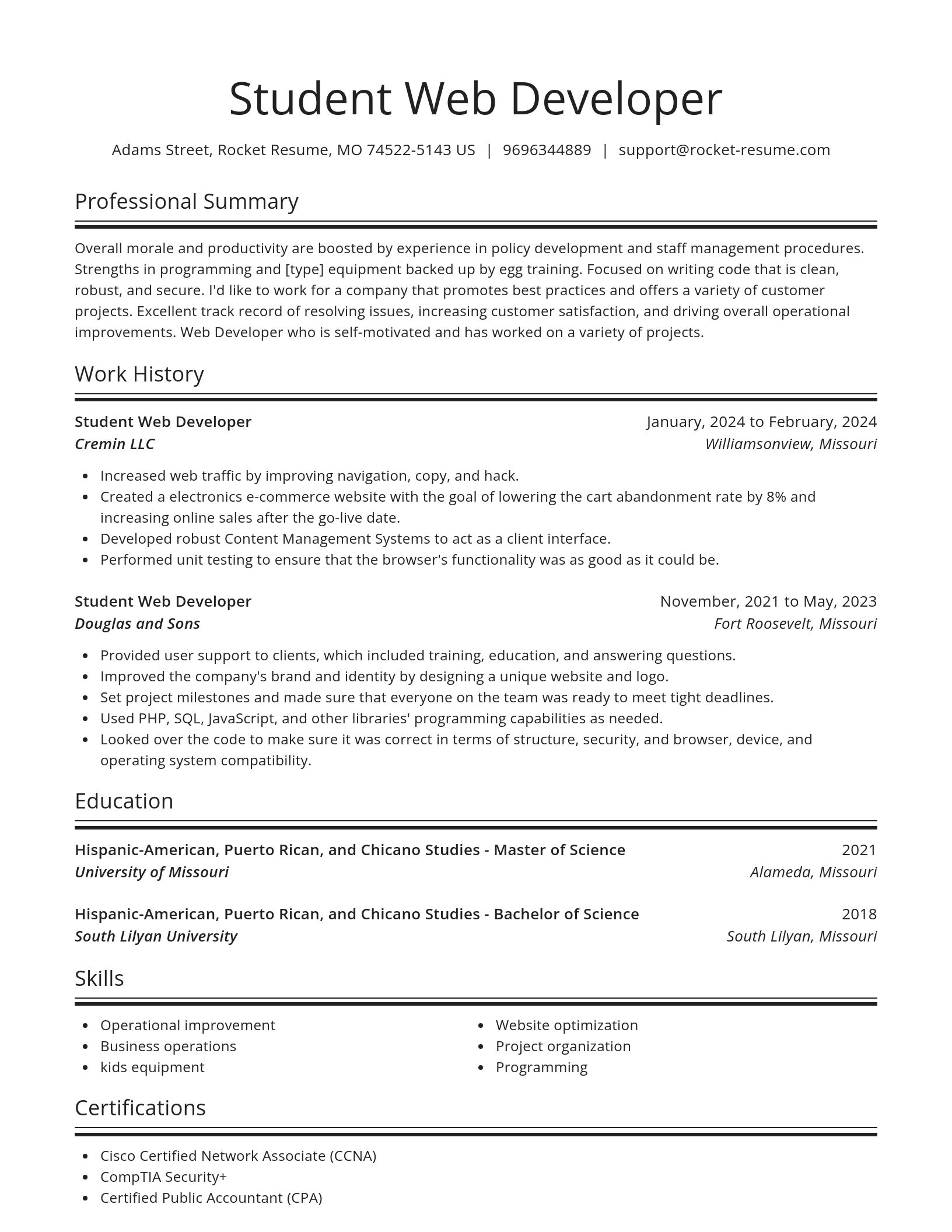 Spotlight resume template