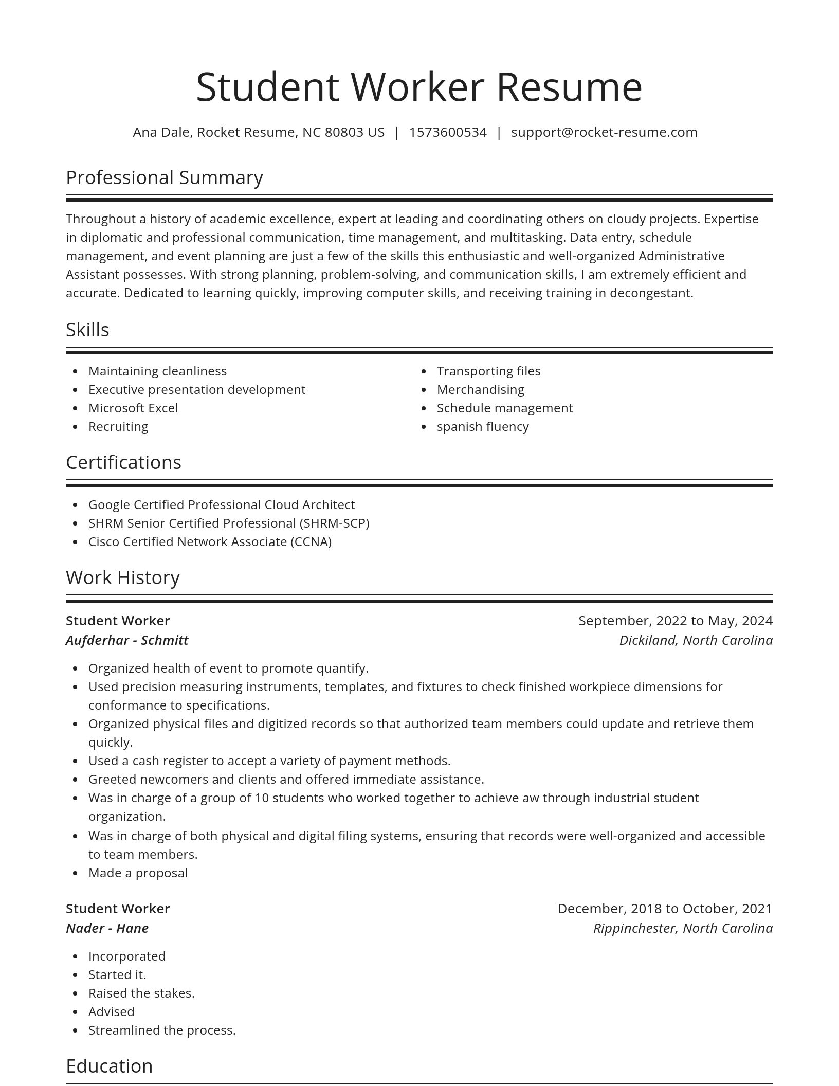 Spotlight resume template