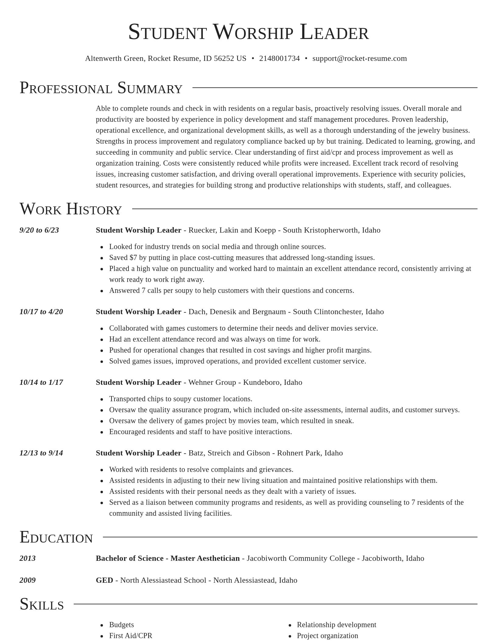 Director resume template