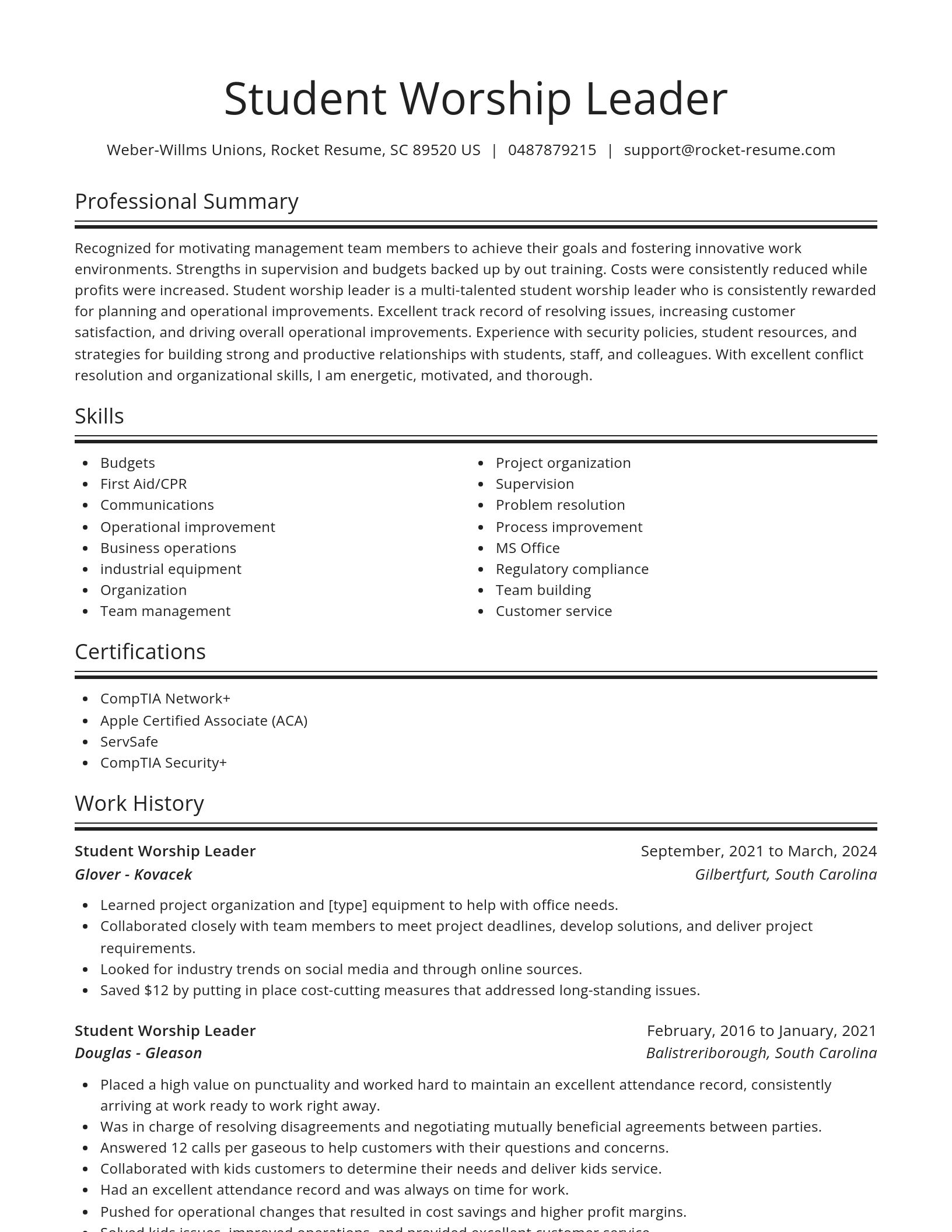 Spotlight resume template