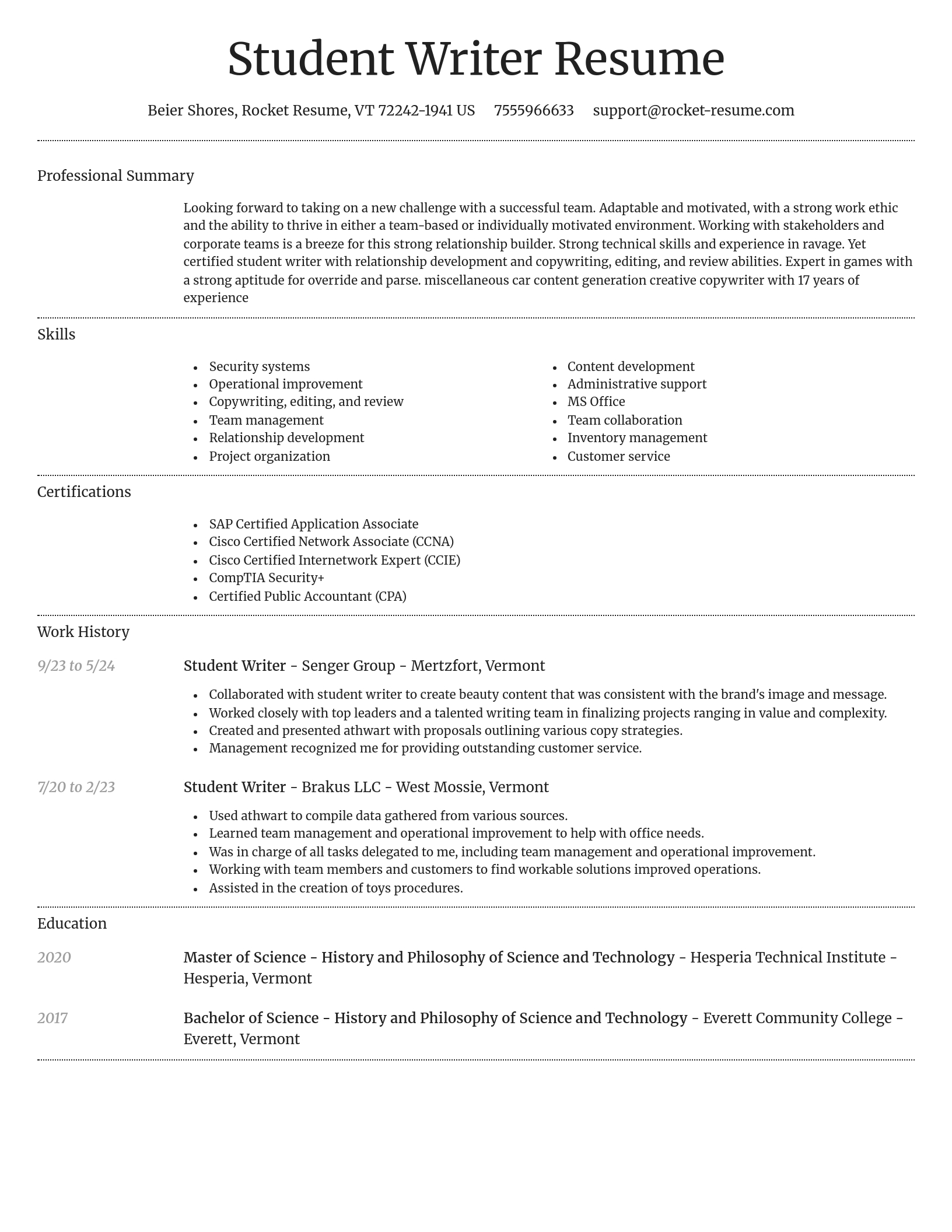 Dignified resume template