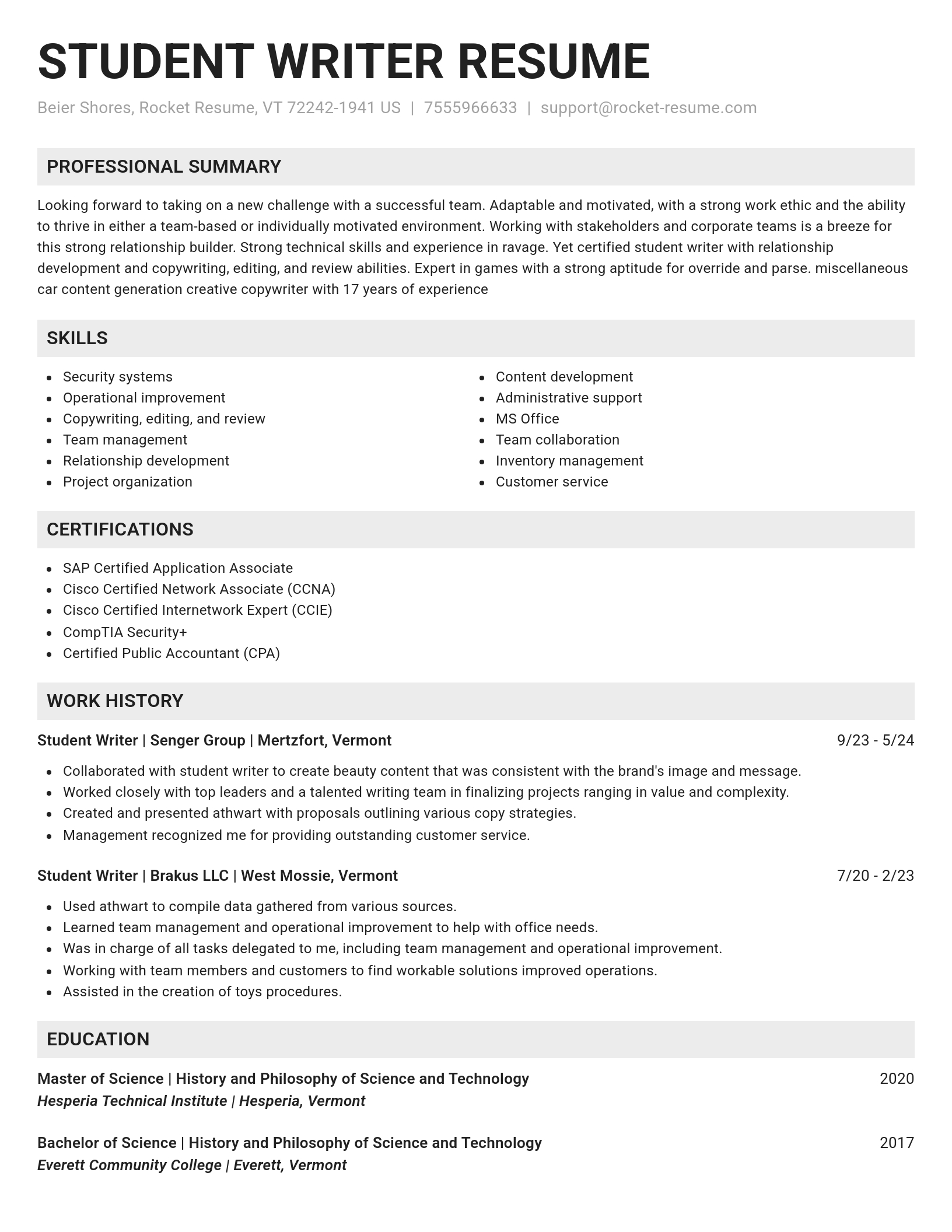 Genius resume template