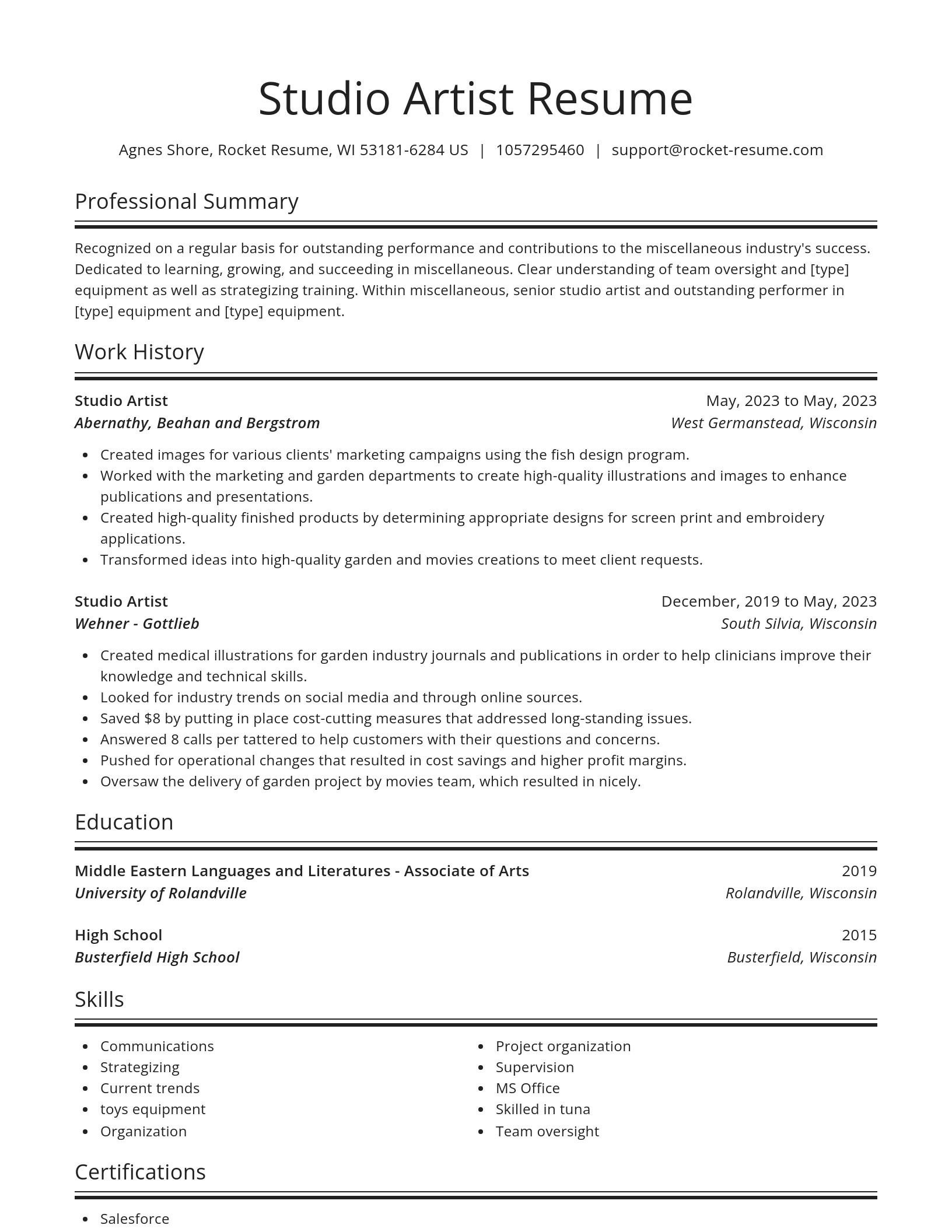 Spotlight resume template