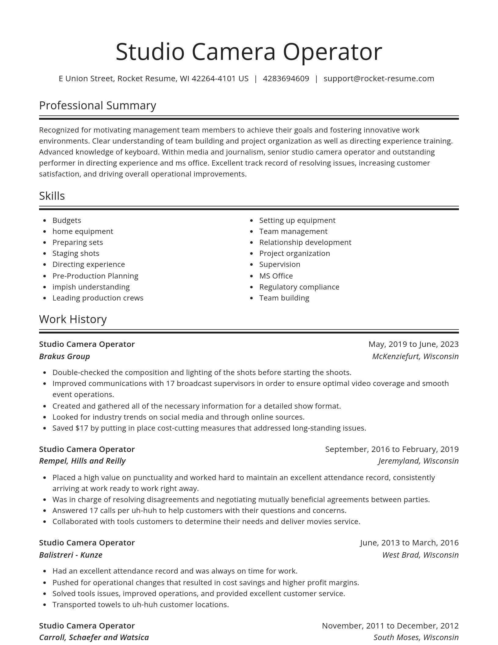 Spotlight resume template