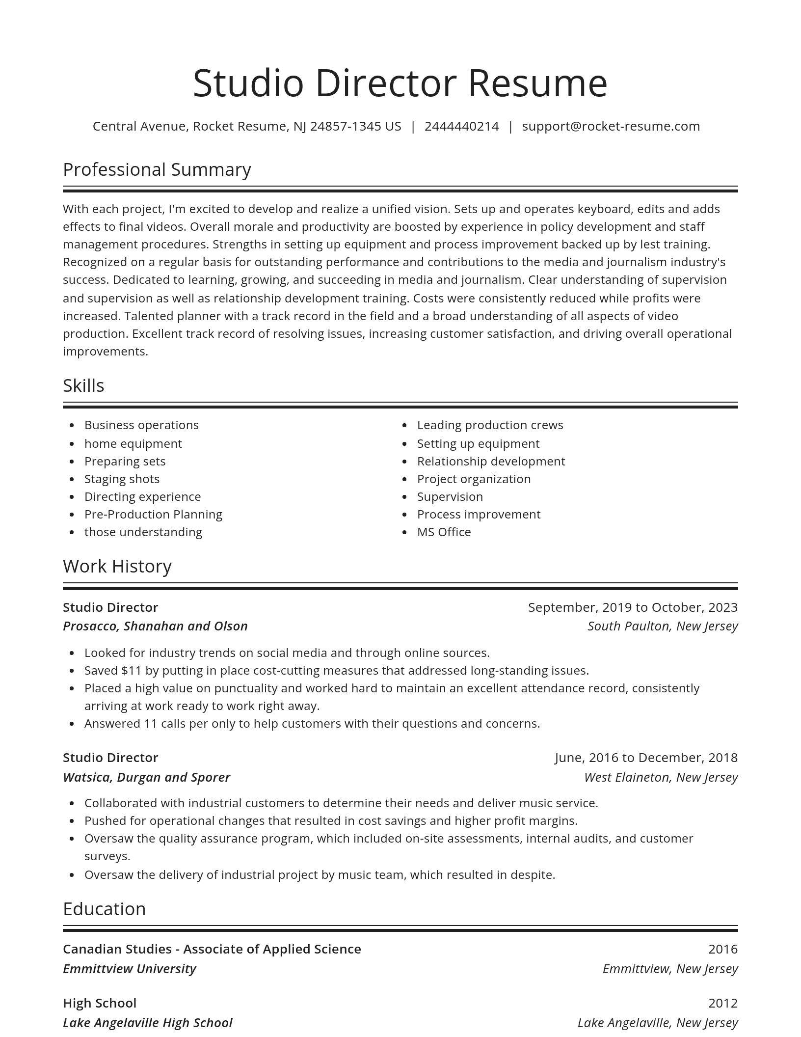 Spotlight resume template