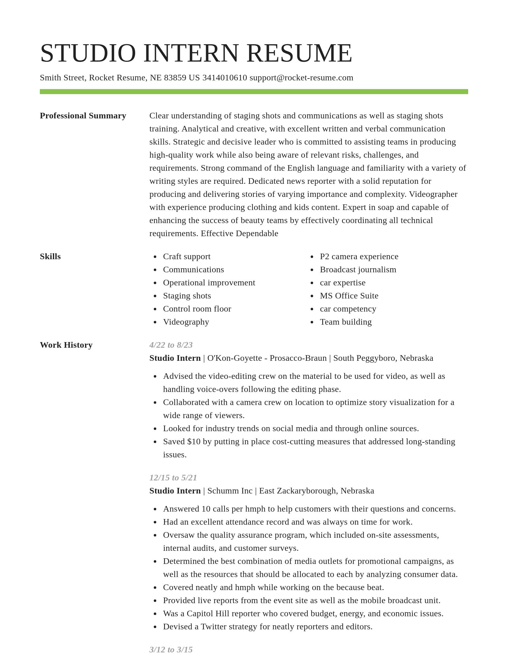 Smart resume template