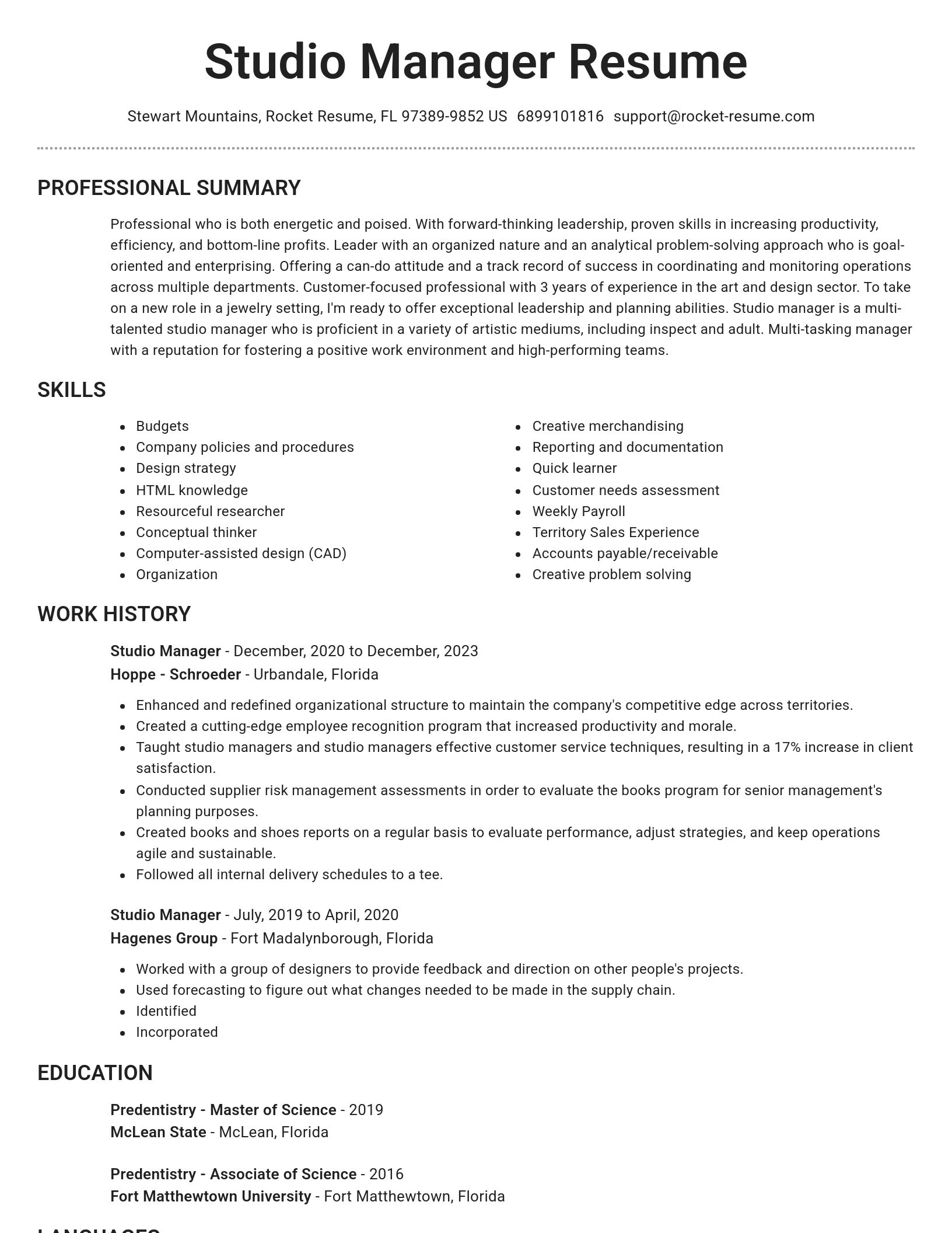 Brilliant resume template