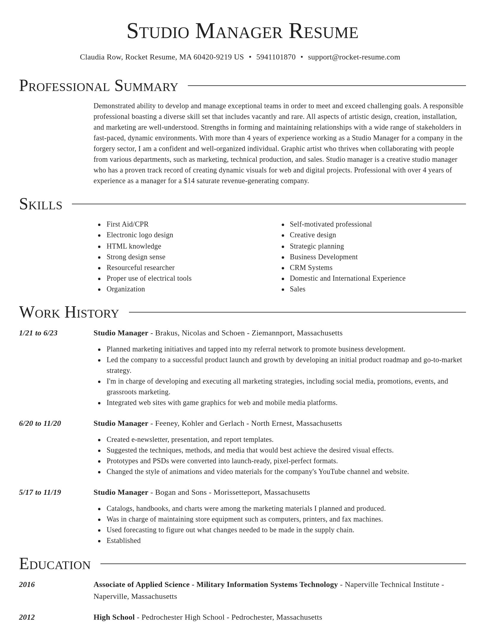 Director resume template