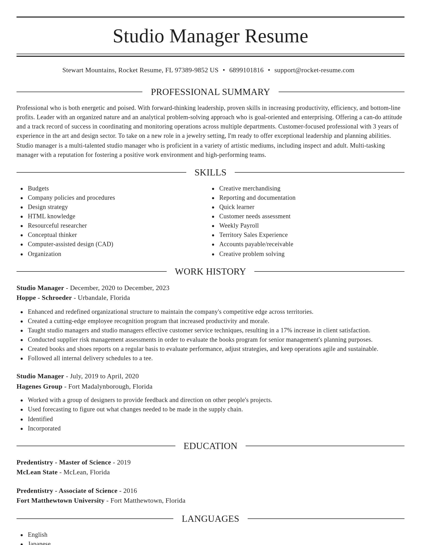 Elegant resume template