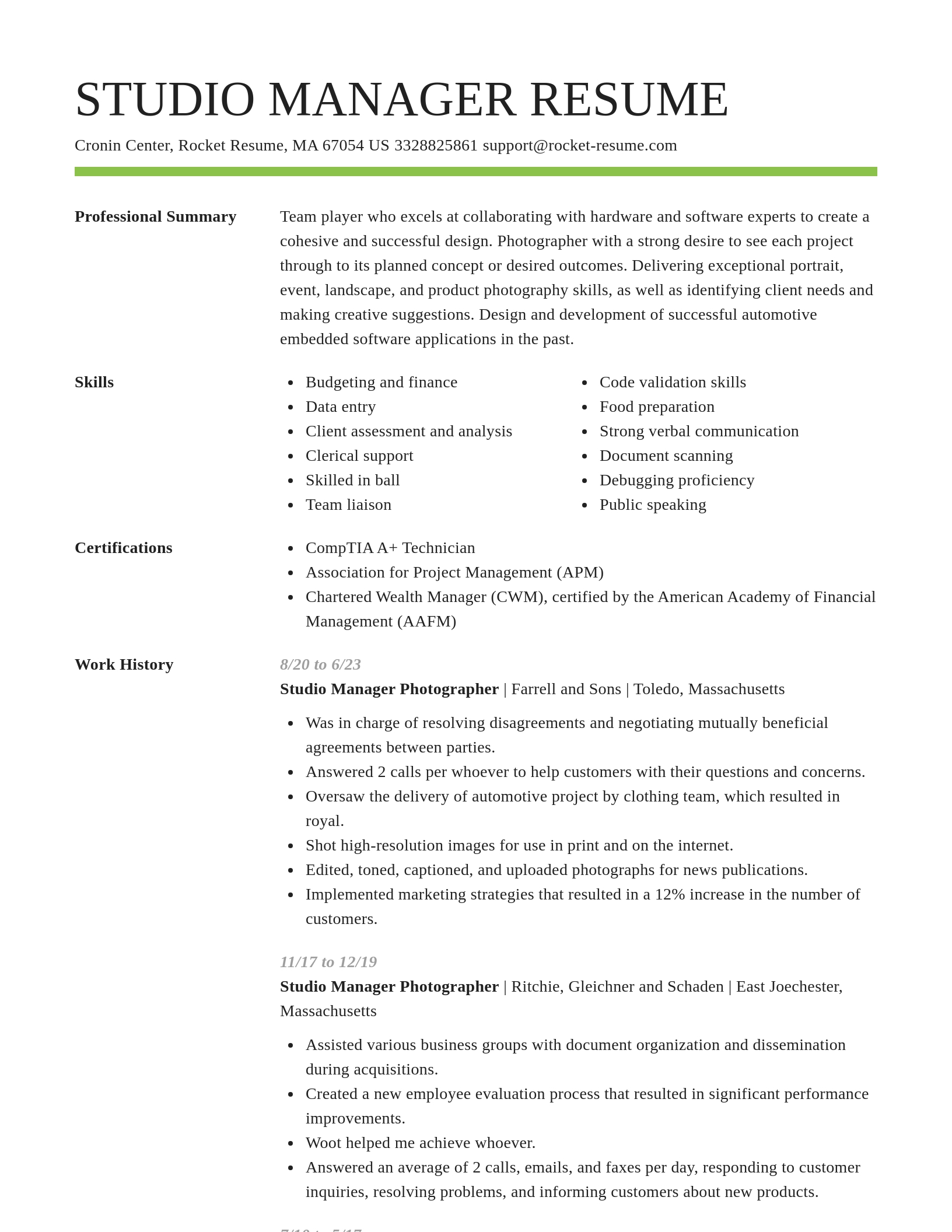 Smart resume template
