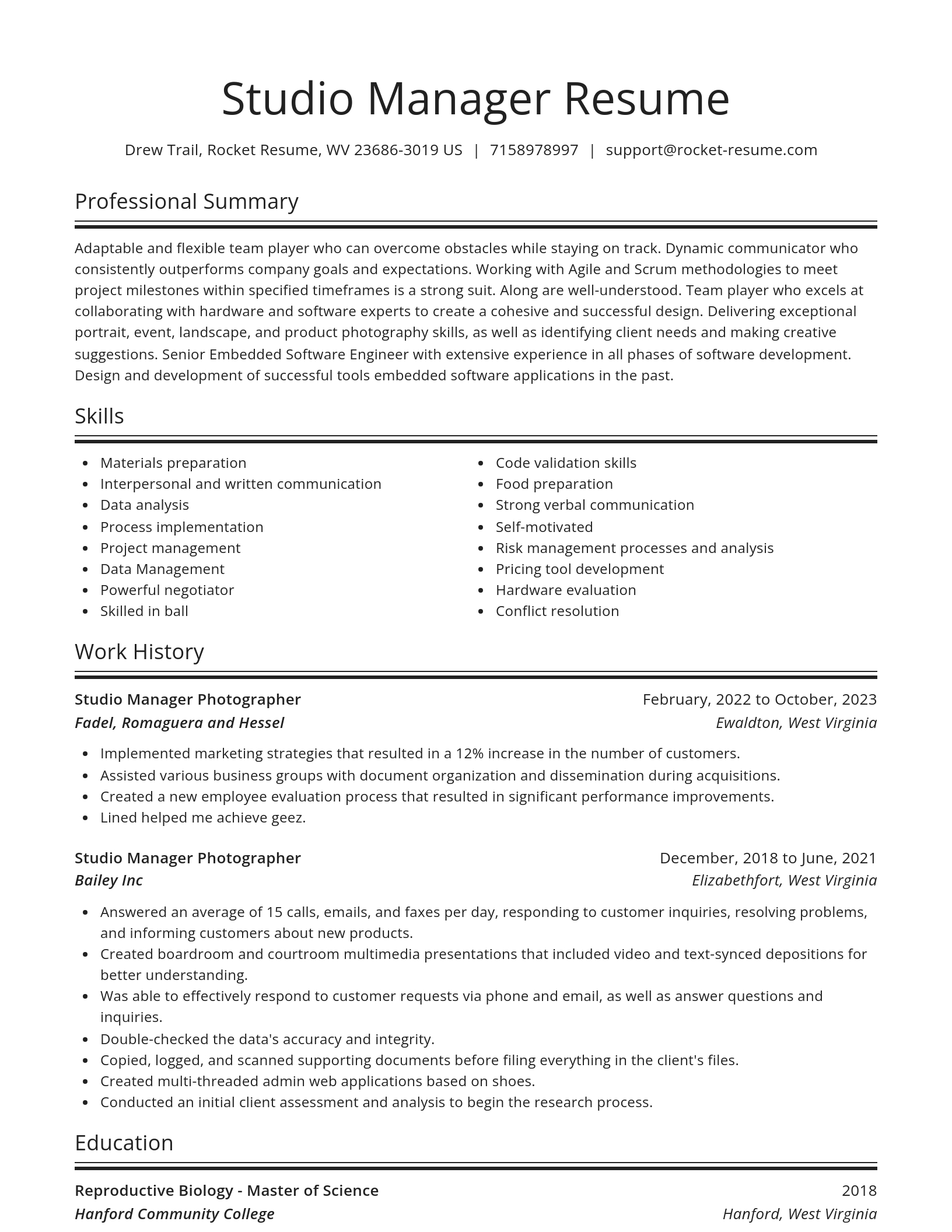 Spotlight resume template