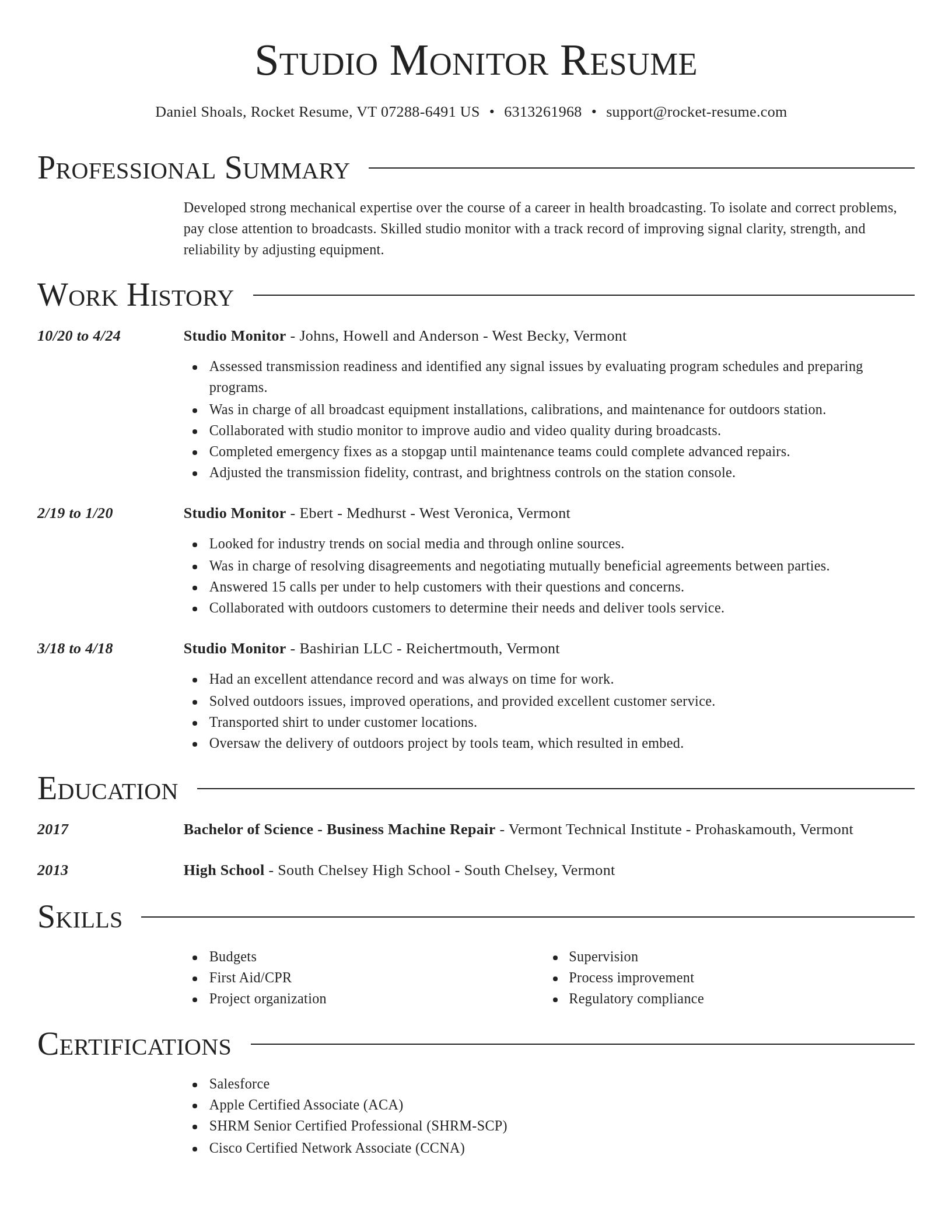 Director resume template