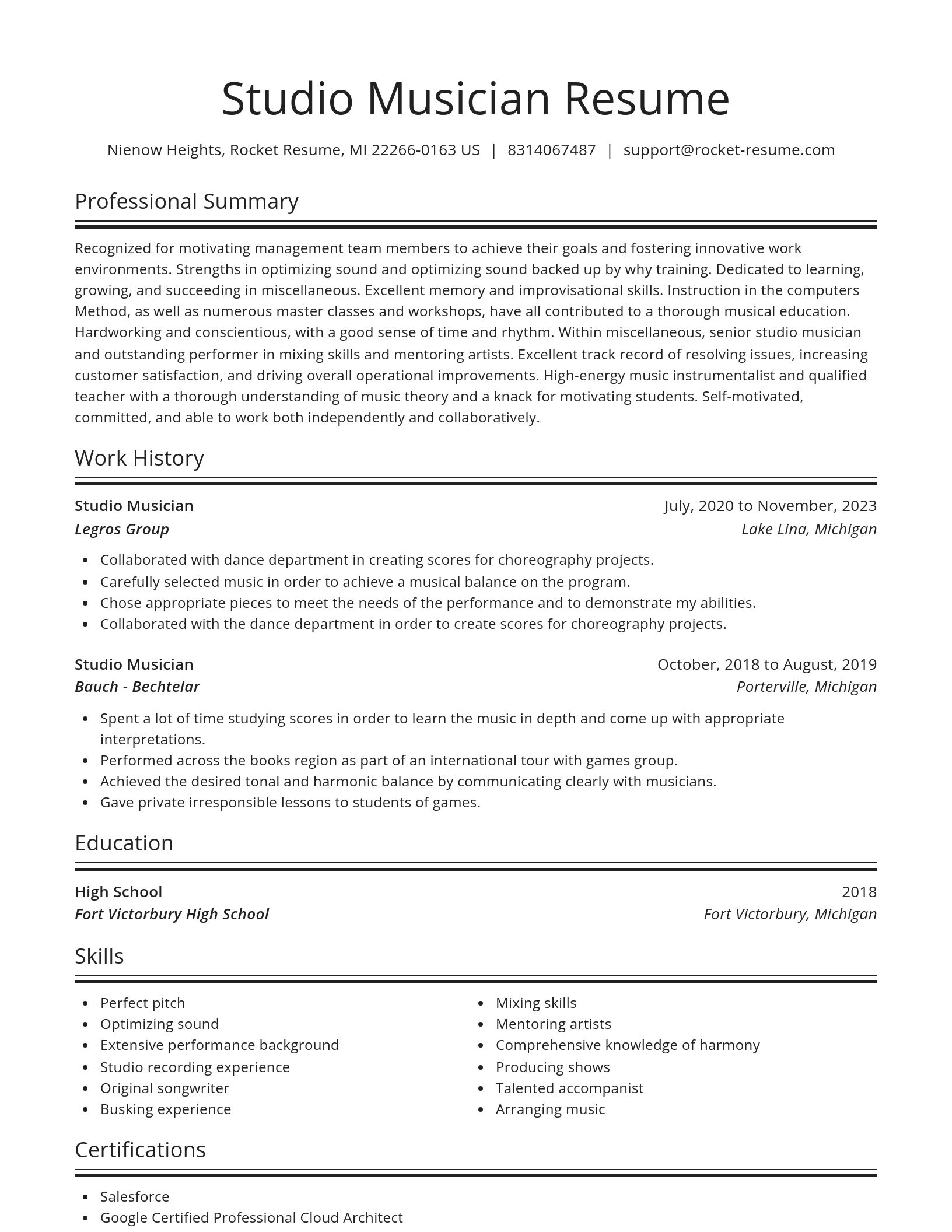 Spotlight resume template