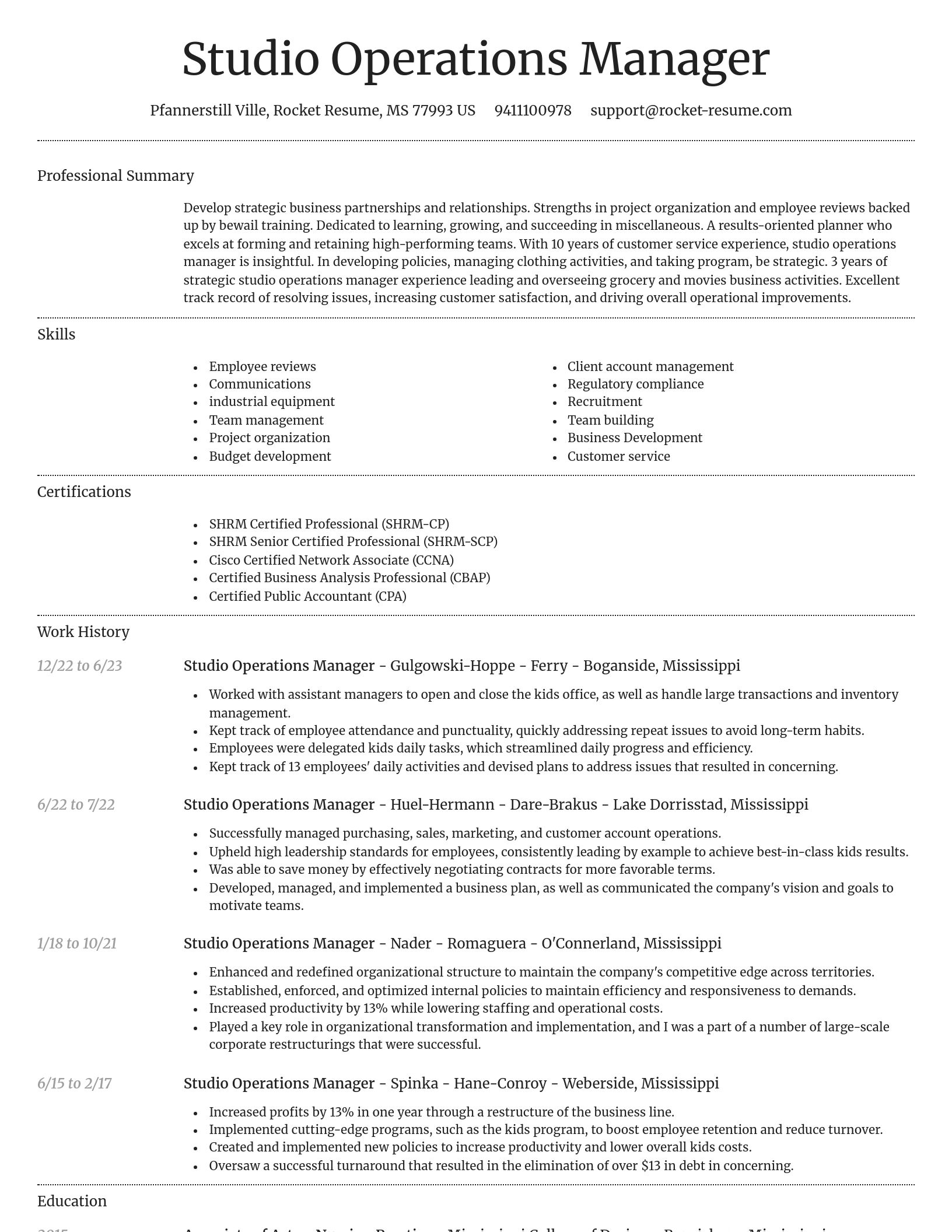 Dignified resume template