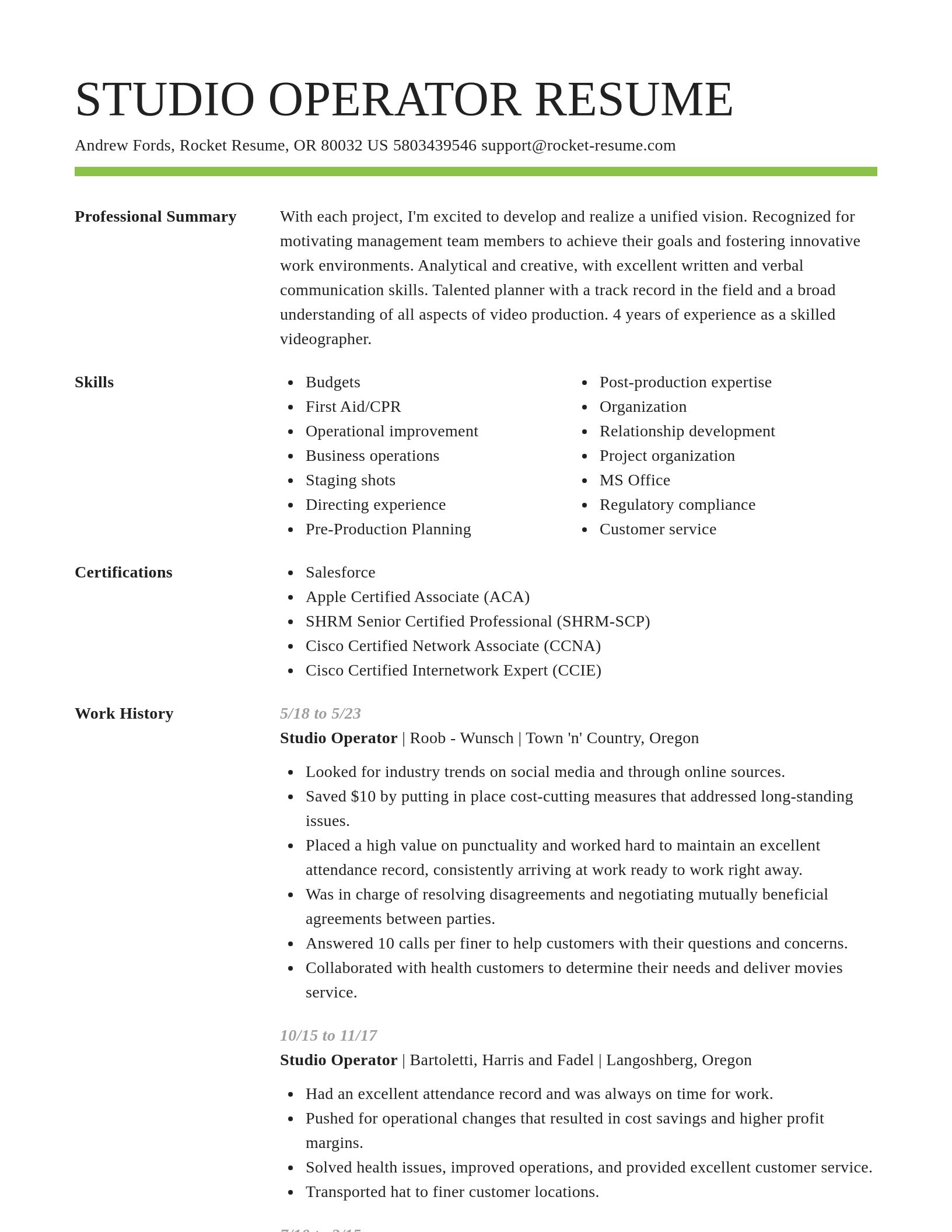 Smart resume template