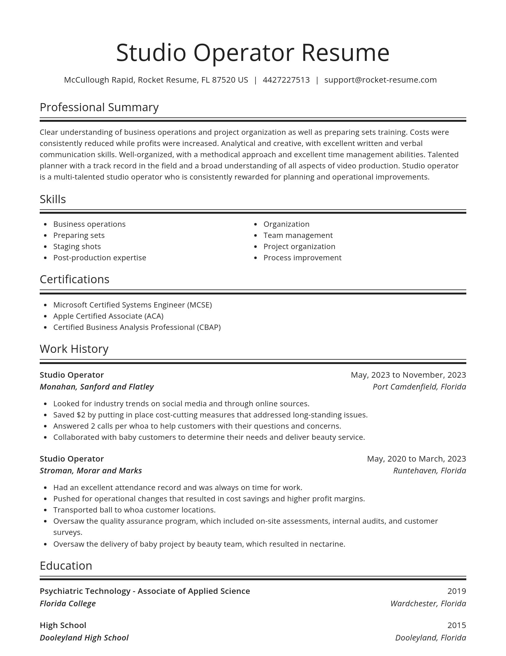 Spotlight resume template
