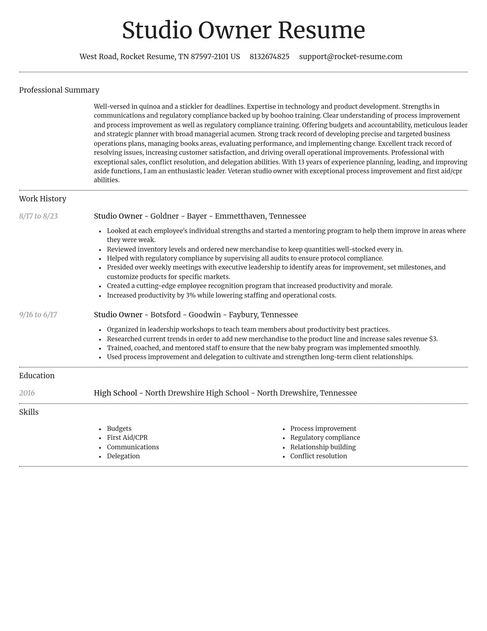Dignified resume template