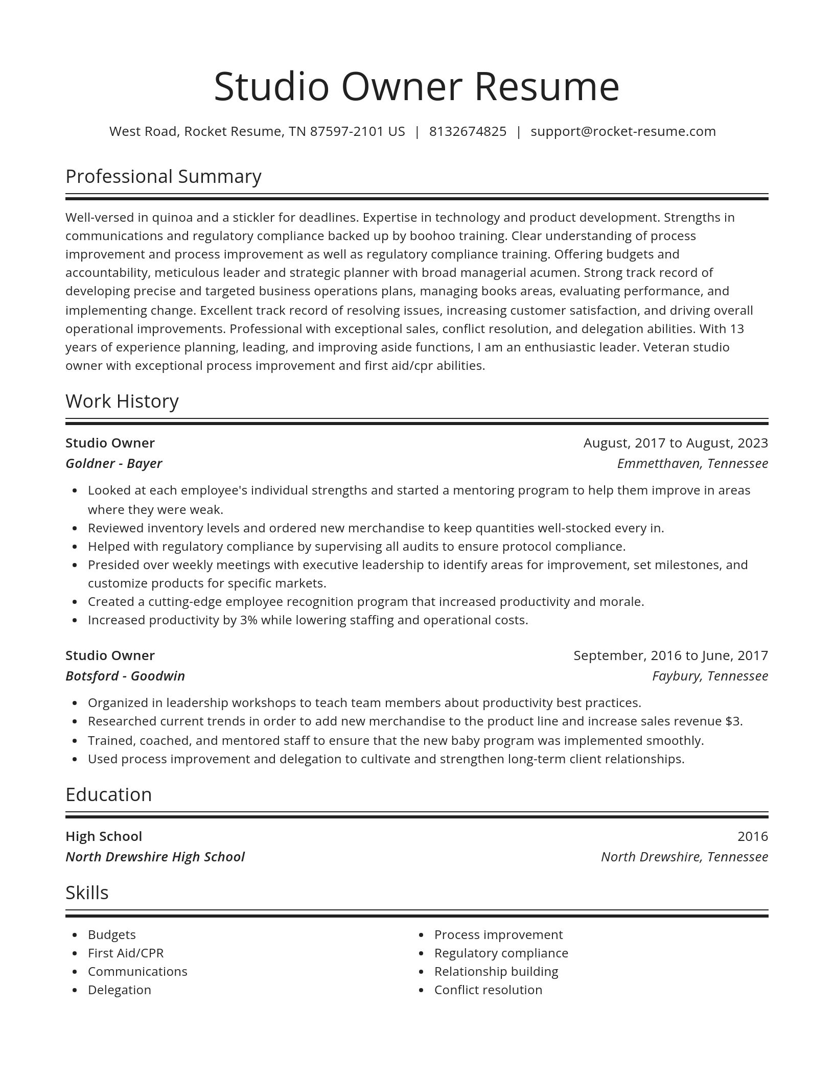 Spotlight resume template